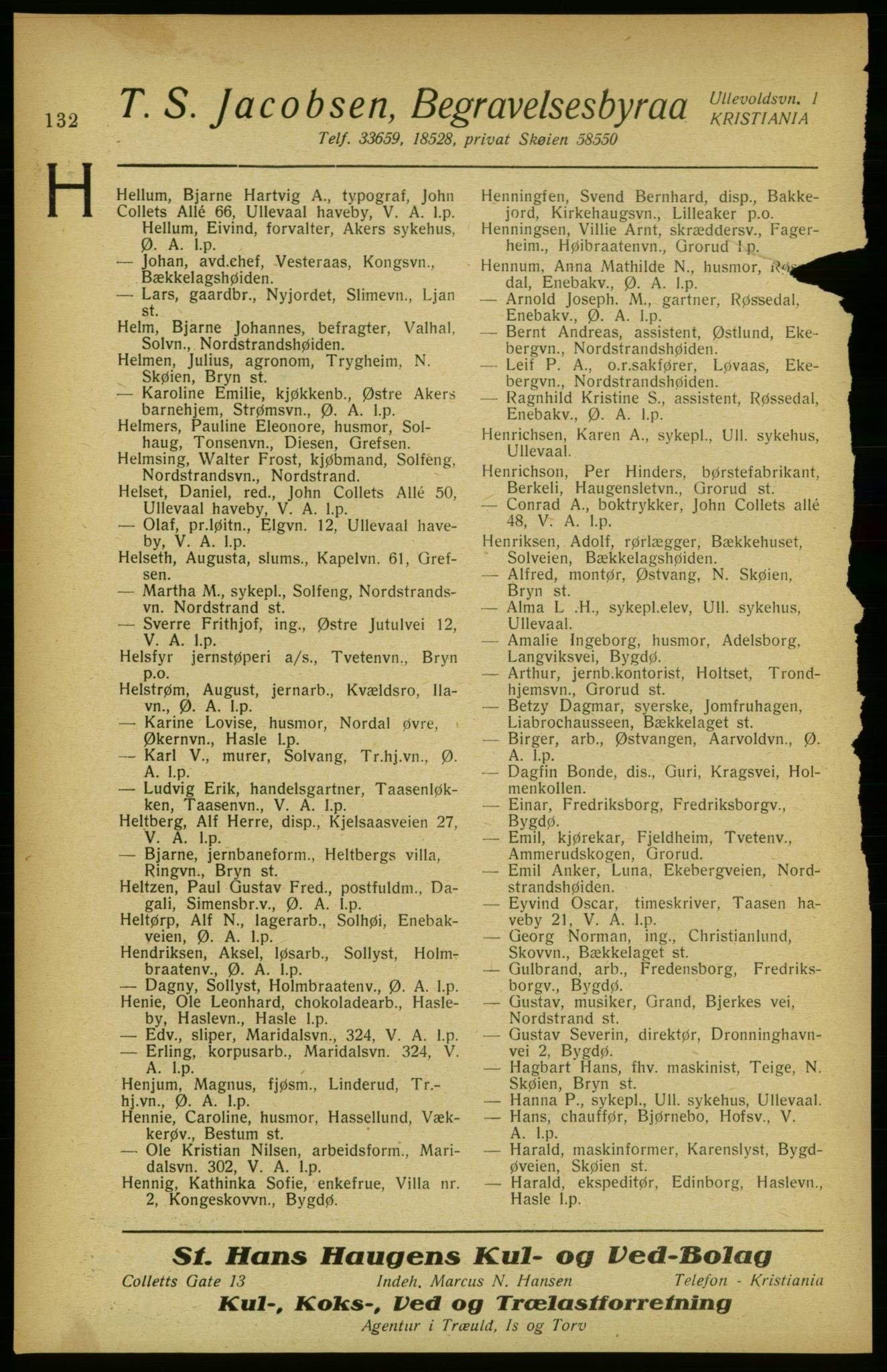 Aker adressebok/adressekalender, PUBL/001/A/002: Akers adressekalender, 1922, p. 132