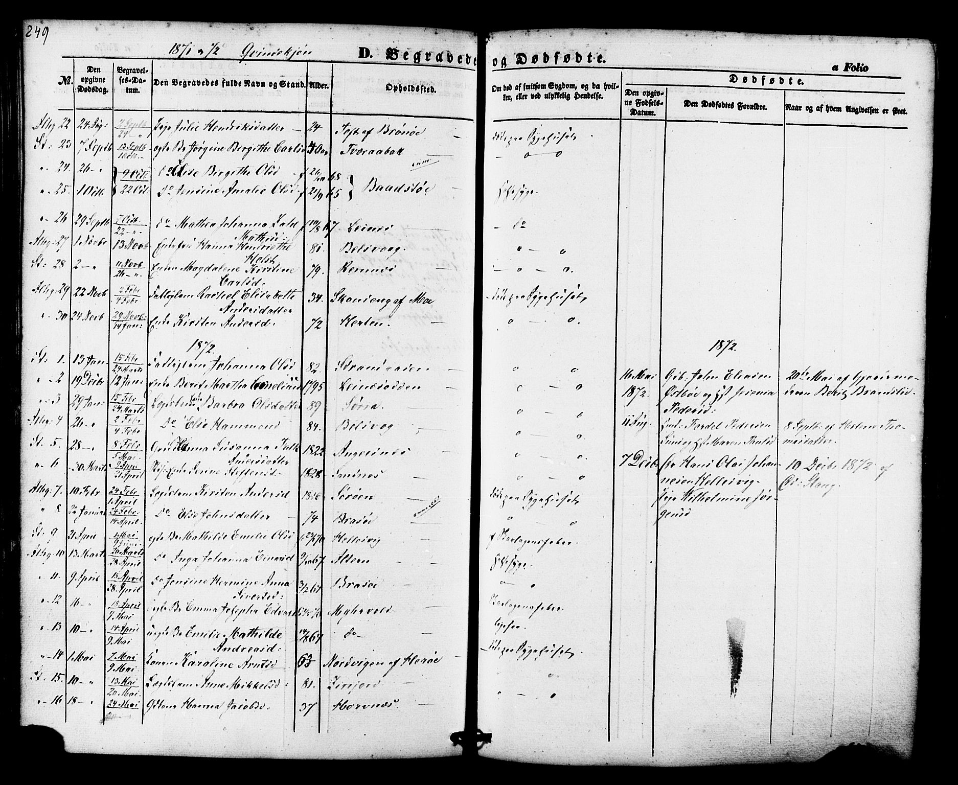 Ministerialprotokoller, klokkerbøker og fødselsregistre - Nordland, AV/SAT-A-1459/830/L0448: Parish register (official) no. 830A12, 1855-1878, p. 249