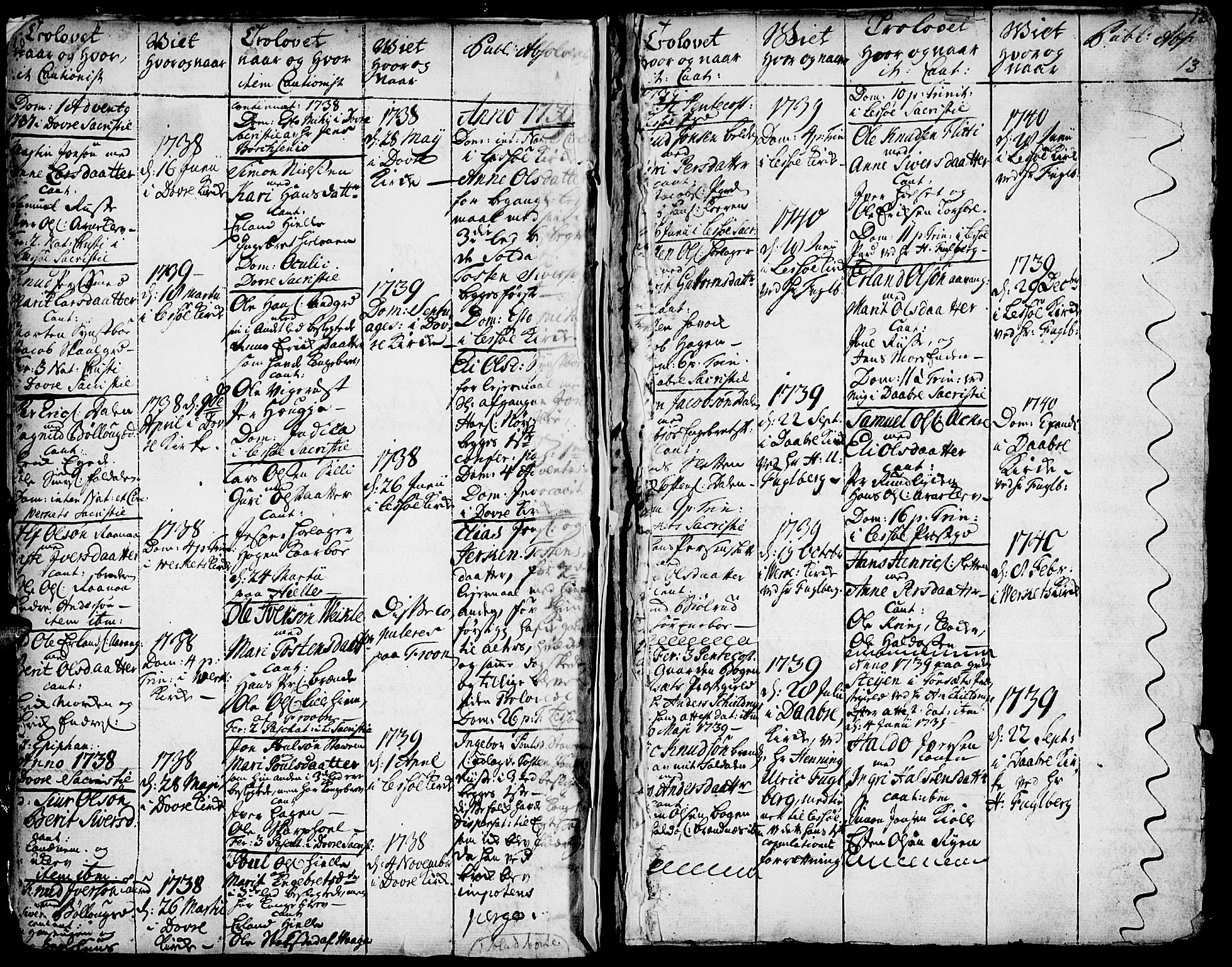 Lesja prestekontor, AV/SAH-PREST-068/H/Ha/Haa/L0002: Parish register (official) no. 2, 1732-1776, p. 10-13