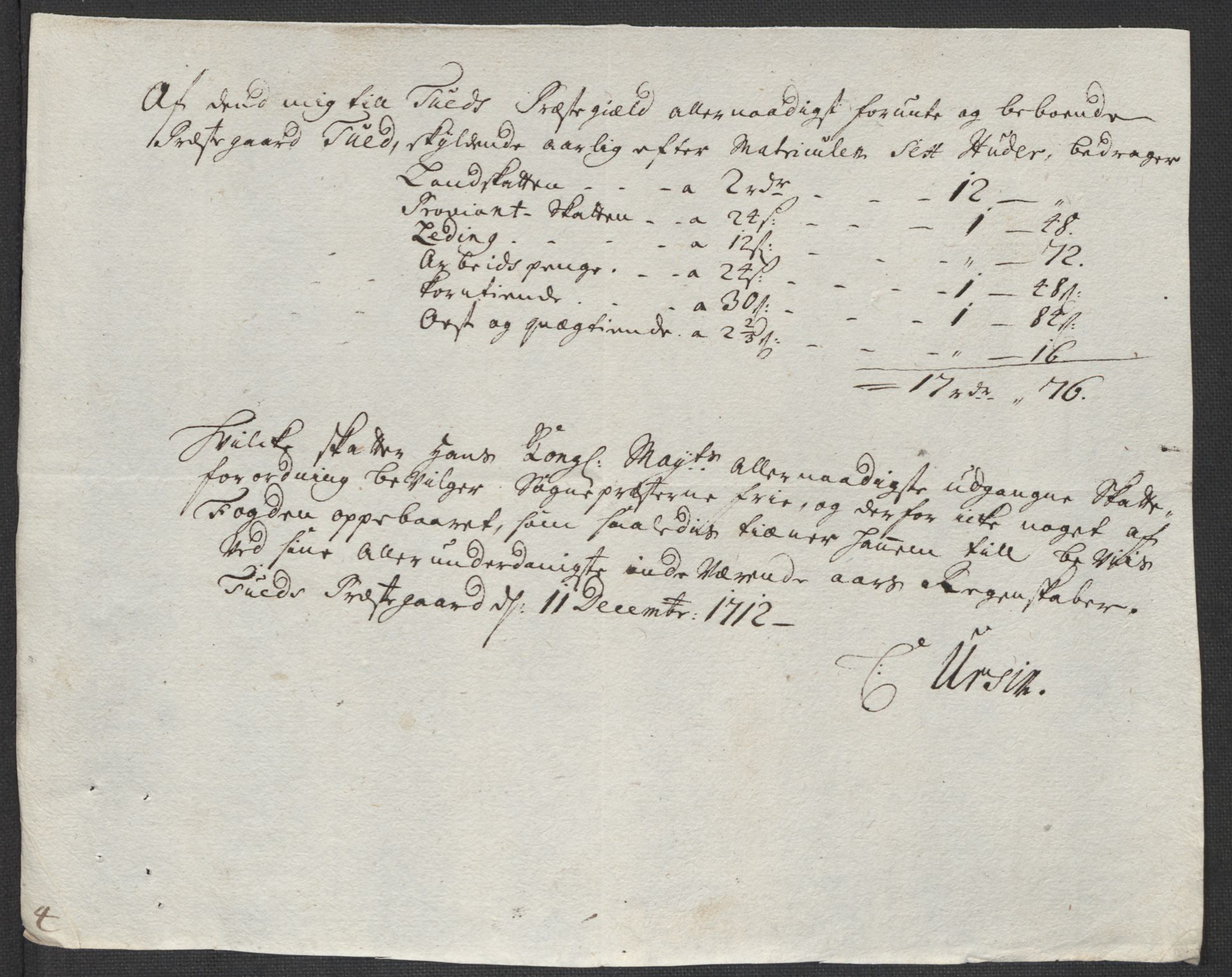 Rentekammeret inntil 1814, Reviderte regnskaper, Fogderegnskap, AV/RA-EA-4092/R43/L2555: Fogderegnskap Lista og Mandal, 1712, p. 207