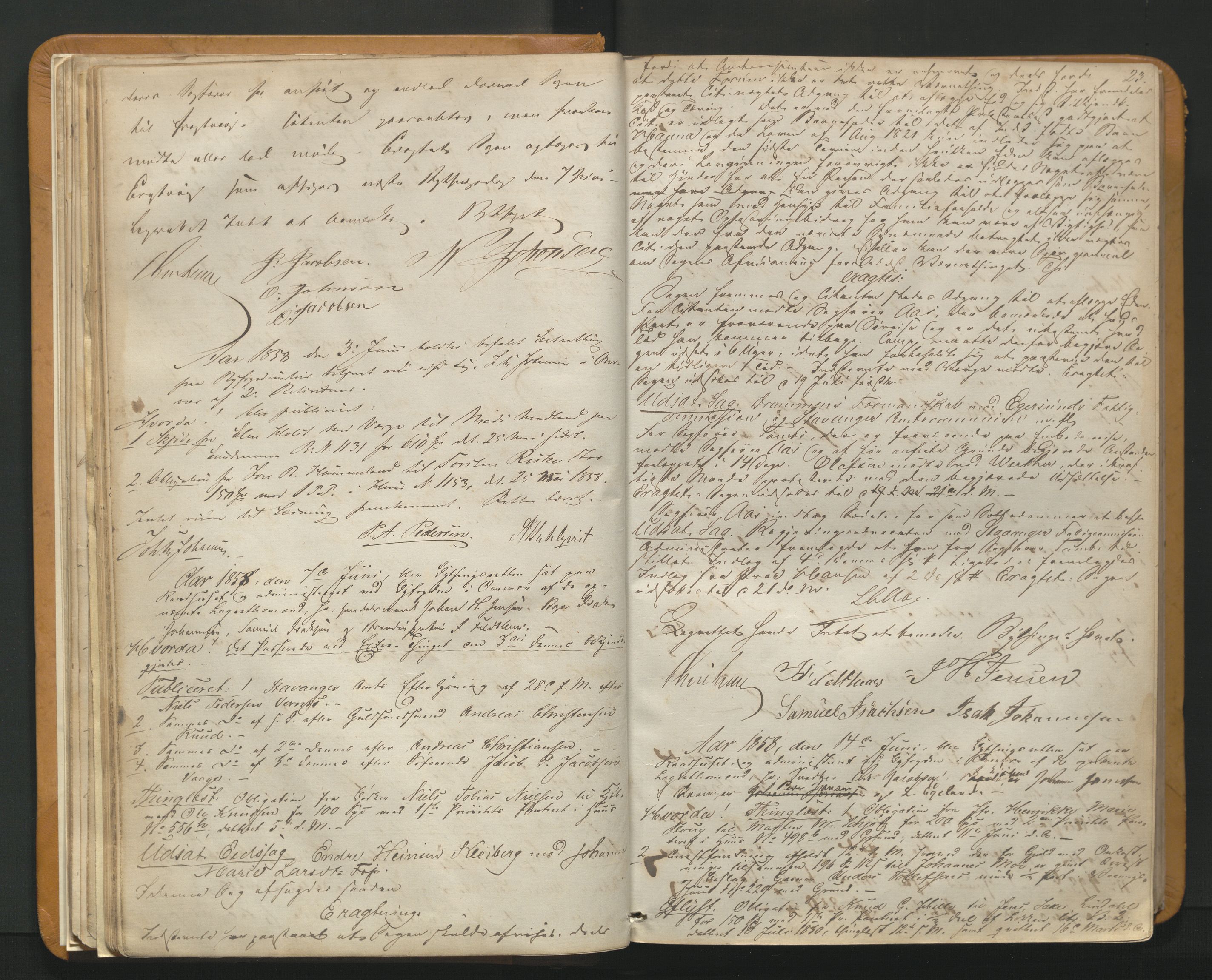 Stavanger byfogd, AV/SAST-A-101408/001/3/30/30BA/L0058: Bytingprotkoll, 1858-1865, p. 22b-23a