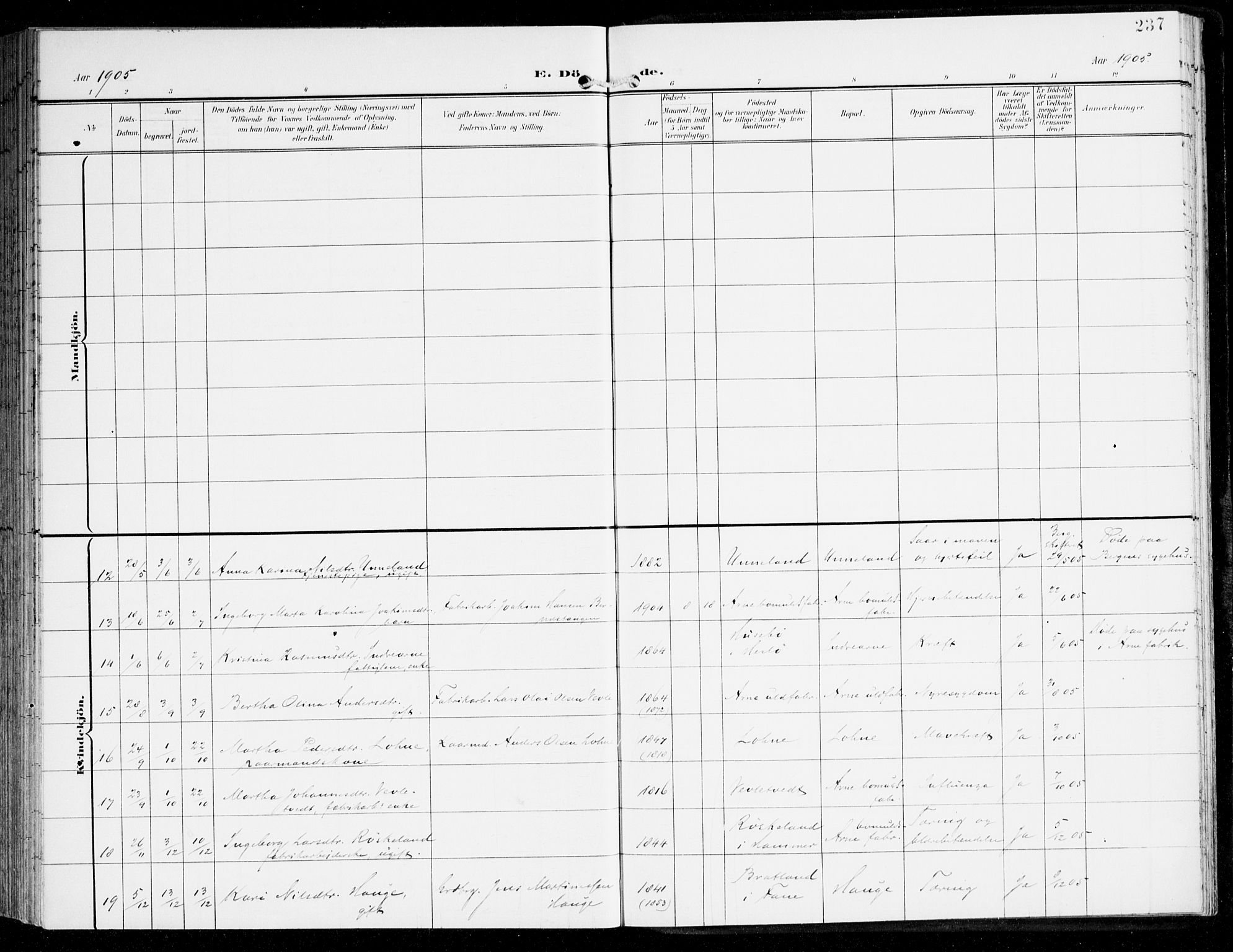 Haus sokneprestembete, SAB/A-75601/H/Haa: Parish register (official) no. D 2, 1899-1912, p. 237