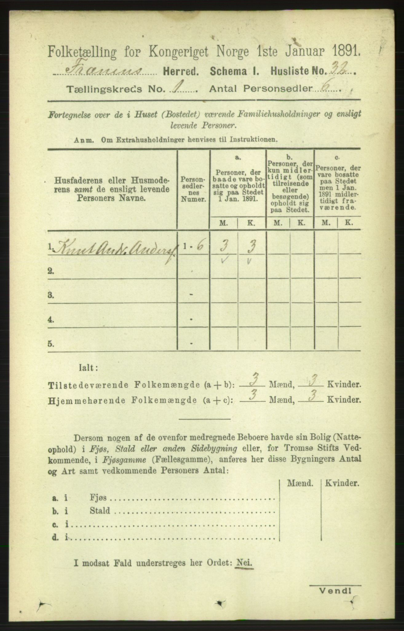 RA, 1891 census for 1548 Fræna, 1891, p. 55