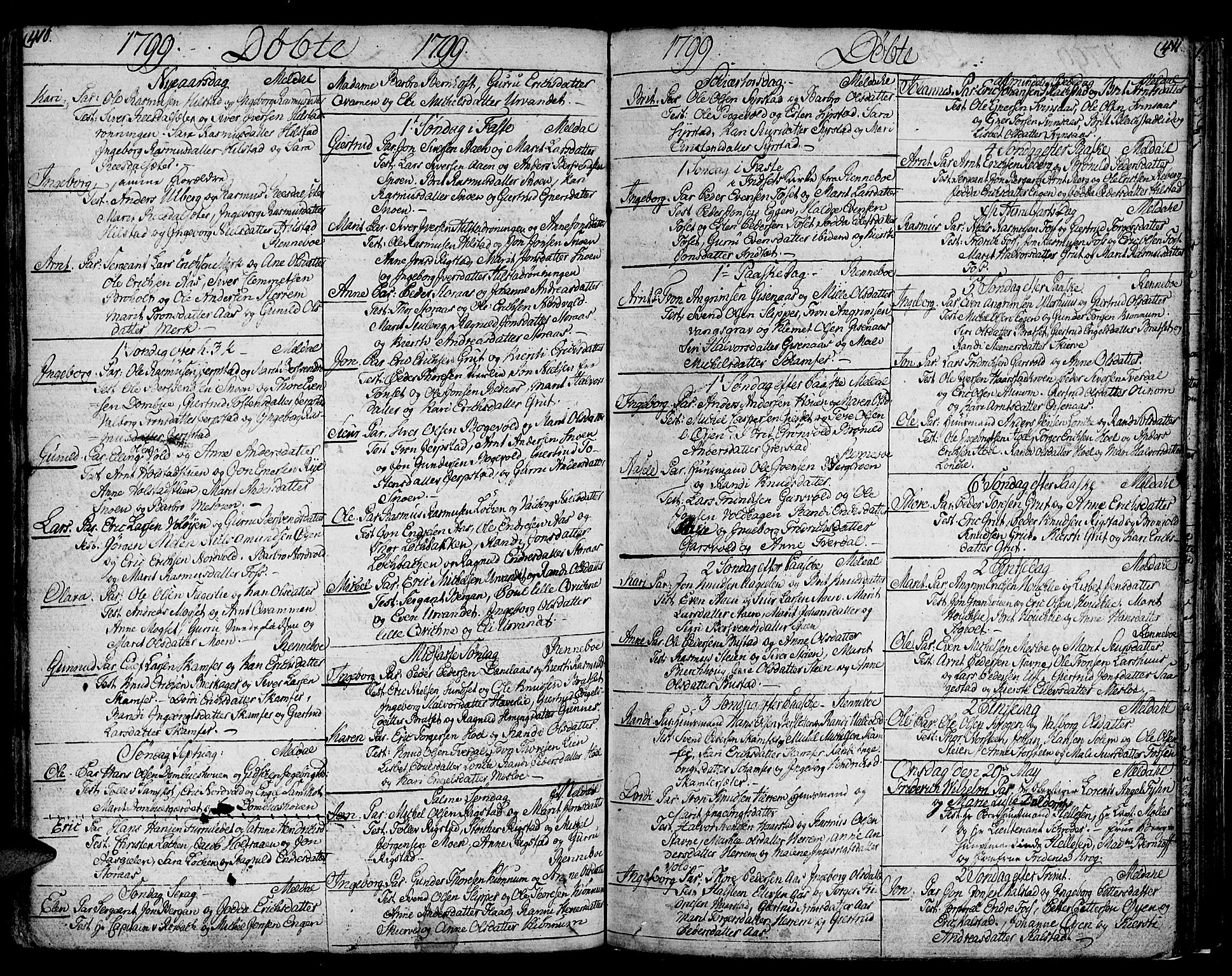Ministerialprotokoller, klokkerbøker og fødselsregistre - Sør-Trøndelag, SAT/A-1456/672/L0852: Parish register (official) no. 672A05, 1776-1815, p. 410-411