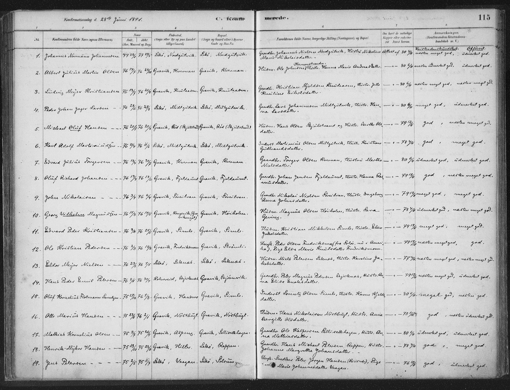 Ministerialprotokoller, klokkerbøker og fødselsregistre - Nord-Trøndelag, SAT/A-1458/788/L0697: Parish register (official) no. 788A04, 1878-1902, p. 115