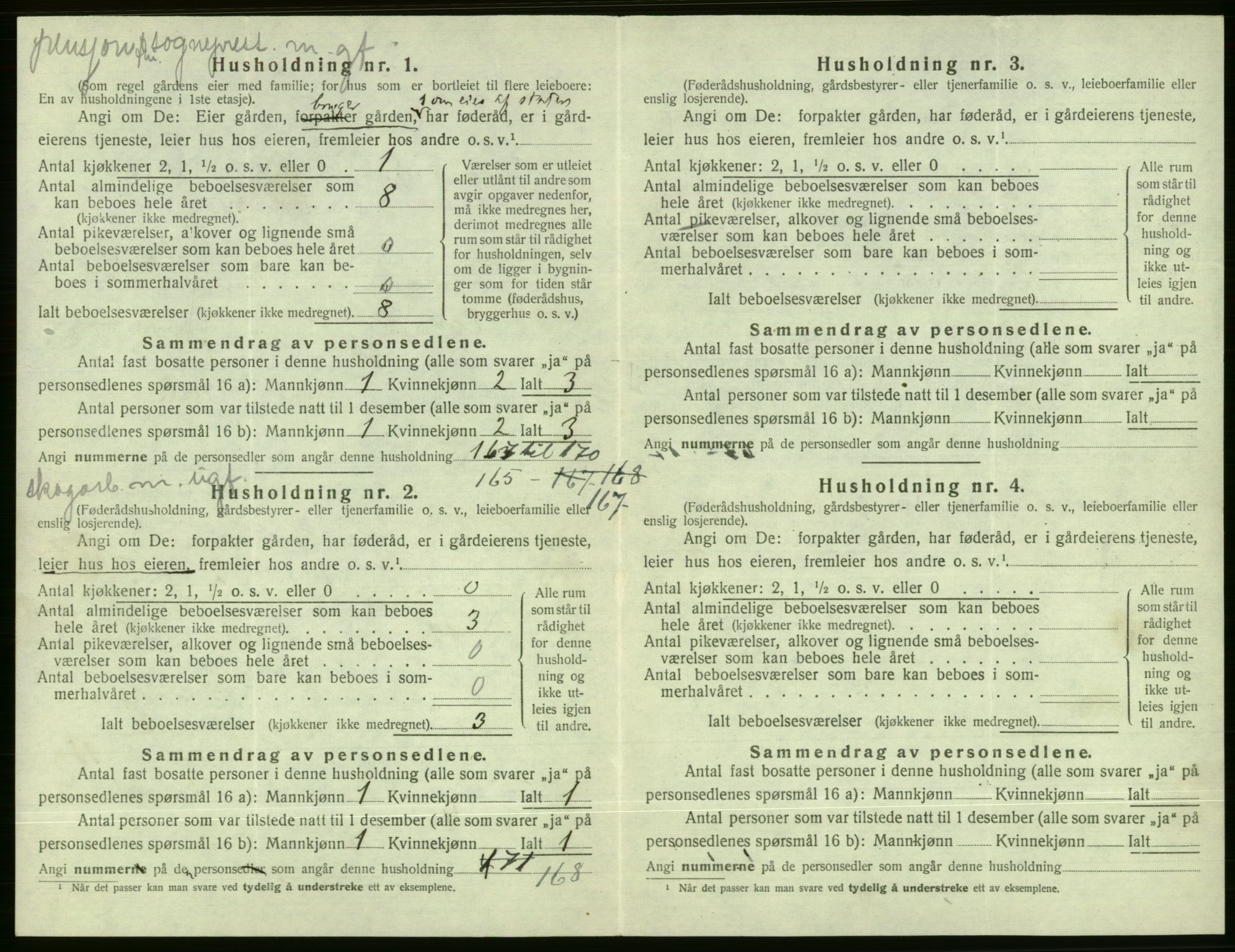 SAB, 1920 census for Evanger, 1920, p. 448