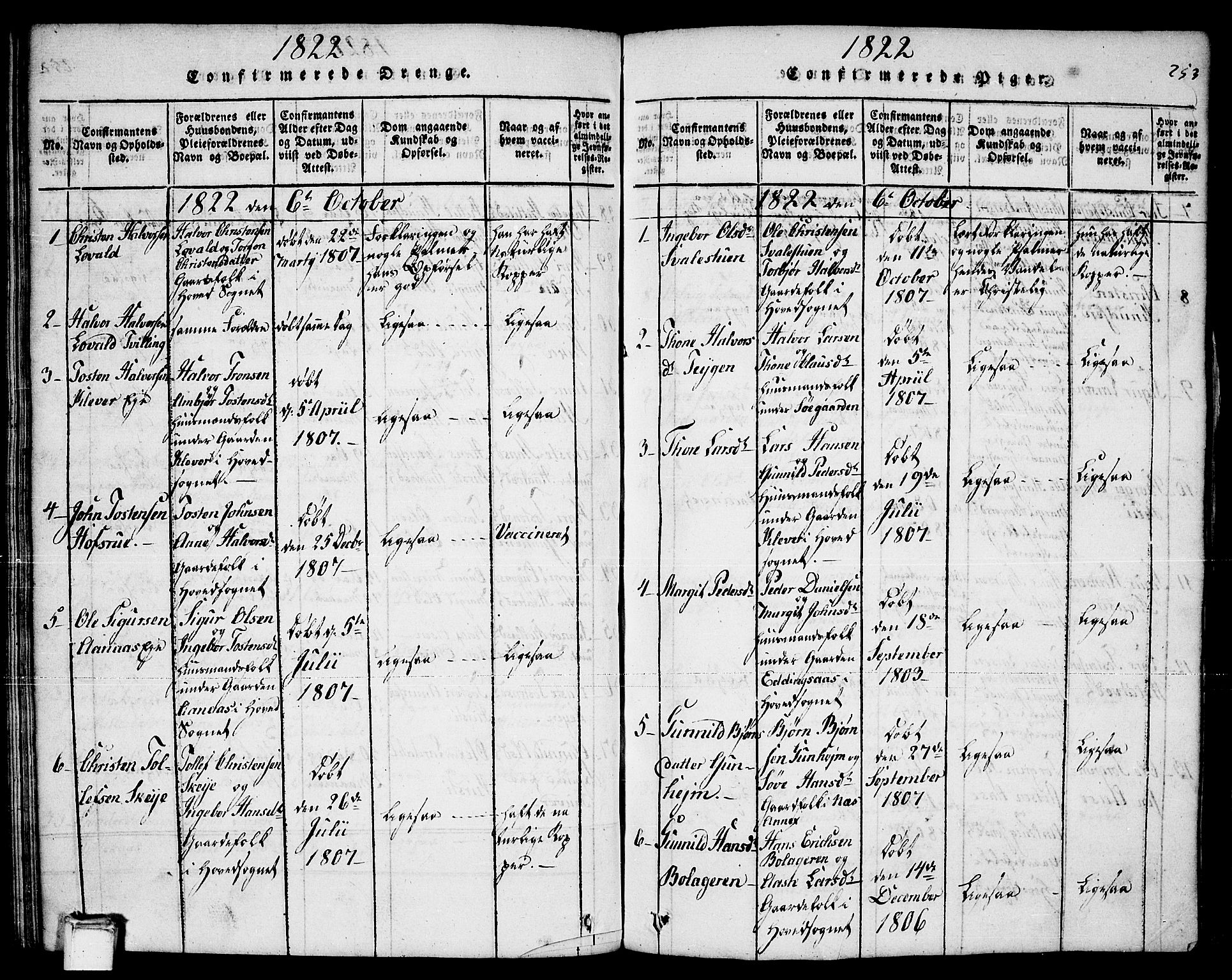 Sauherad kirkebøker, SAKO/A-298/F/Fa/L0005: Parish register (official) no. I 5, 1815-1829, p. 253