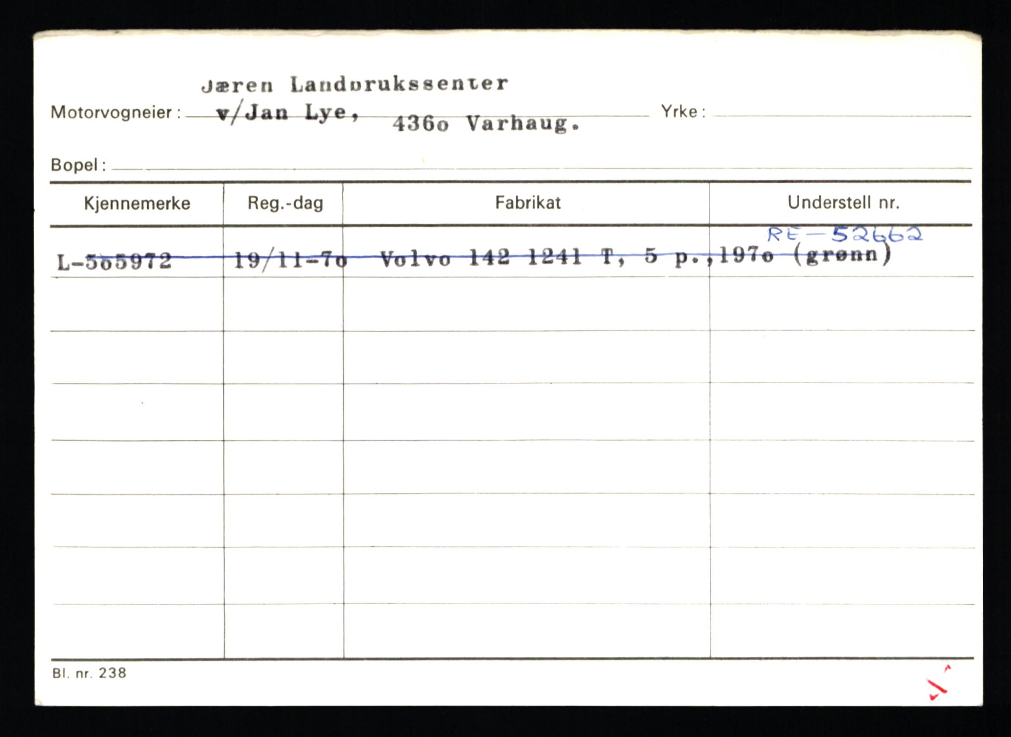 Stavanger trafikkstasjon, AV/SAST-A-101942/0/H/L0019: Jonassen - Kersbergen, 1930-1971, p. 1176