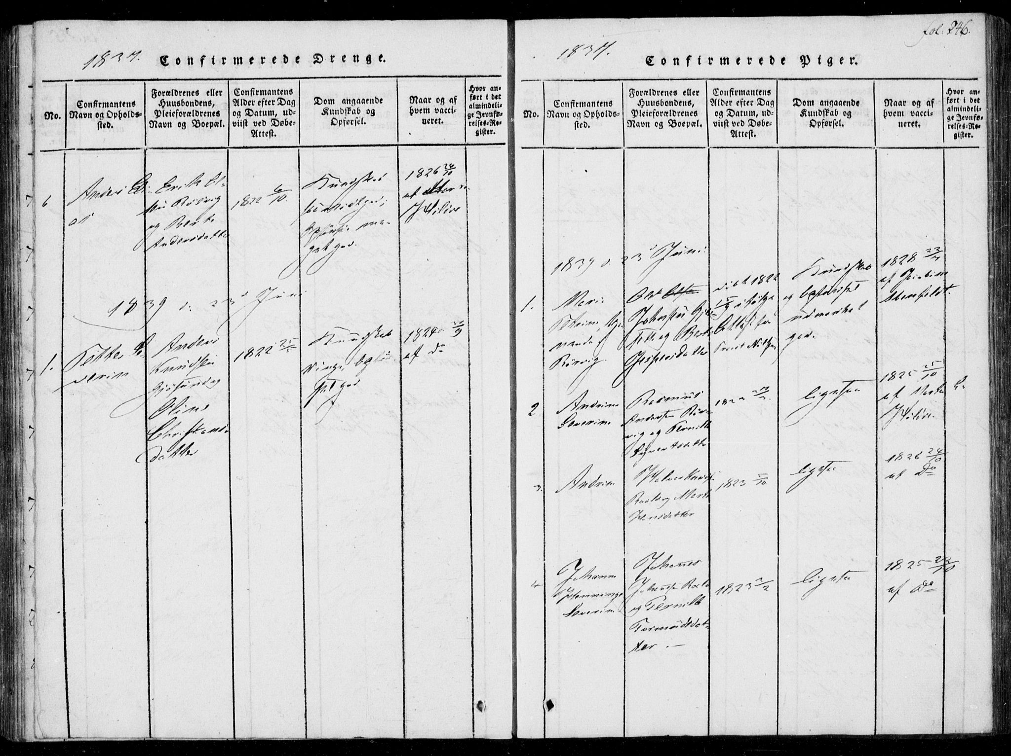 Ministerialprotokoller, klokkerbøker og fødselsregistre - Møre og Romsdal, SAT/A-1454/537/L0517: Parish register (official) no. 537A01, 1818-1862, p. 246