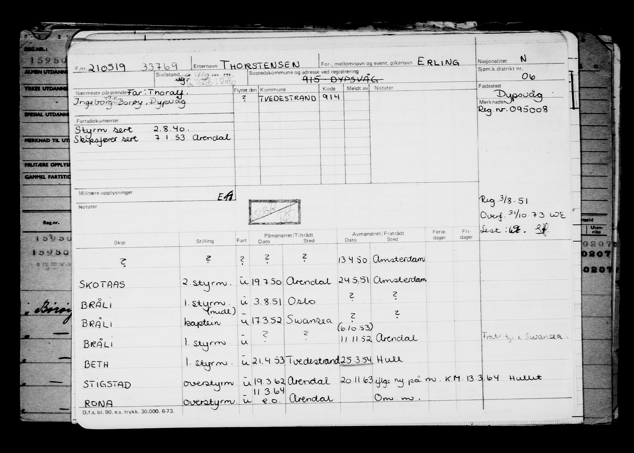 Direktoratet for sjømenn, AV/RA-S-3545/G/Gb/L0169: Hovedkort, 1919, p. 61