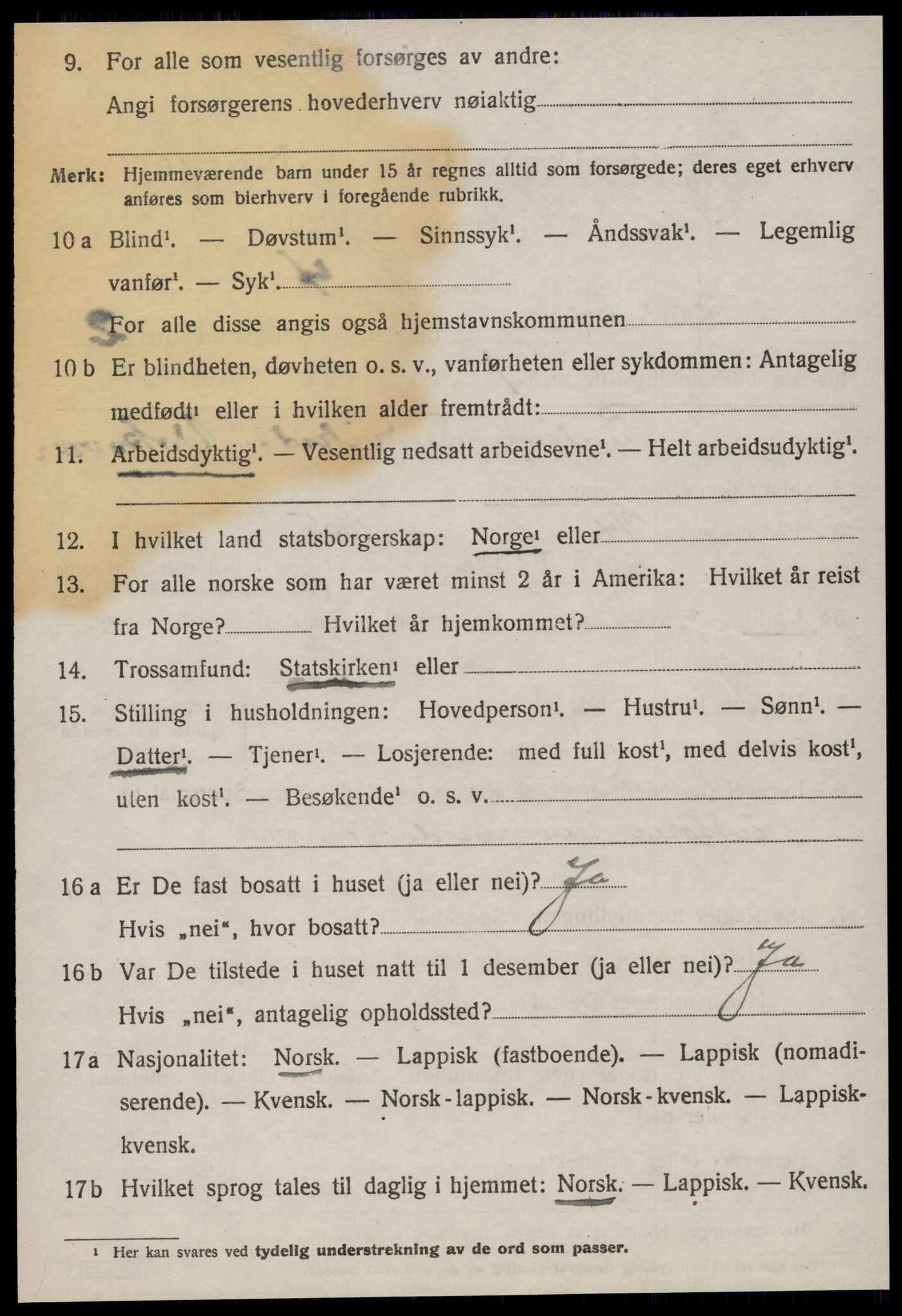 SAT, 1920 census for Nord-Frøya, 1920, p. 4564