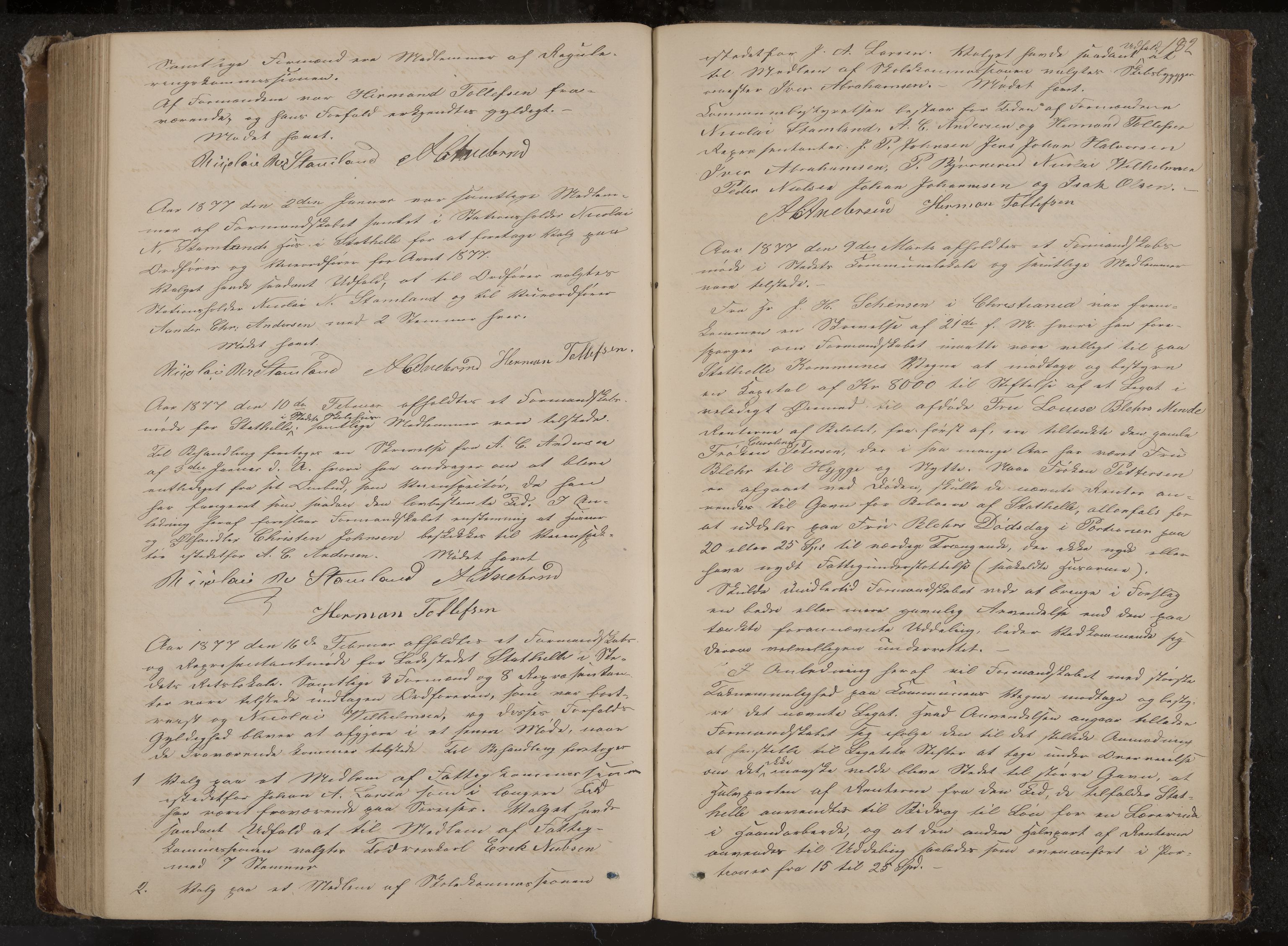 Stathelle formannskap og sentraladministrasjon, IKAK/0803021/A/L0001: Møtebok, 1852-1891, p. 182