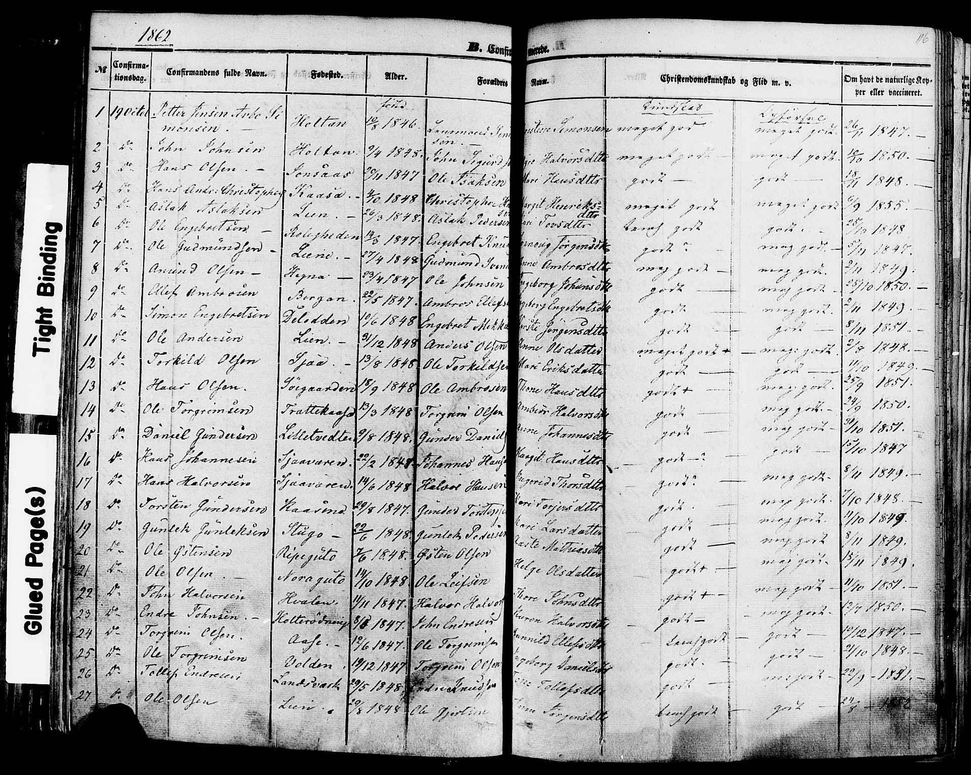 Sauherad kirkebøker, SAKO/A-298/F/Fa/L0007: Parish register (official) no. I 7, 1851-1873, p. 116