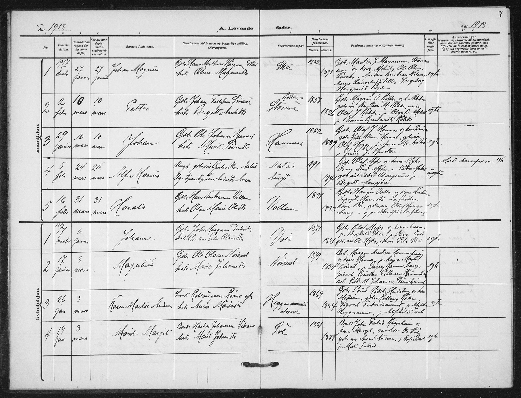 Ministerialprotokoller, klokkerbøker og fødselsregistre - Nord-Trøndelag, SAT/A-1458/712/L0102: Parish register (official) no. 712A03, 1916-1929, p. 7