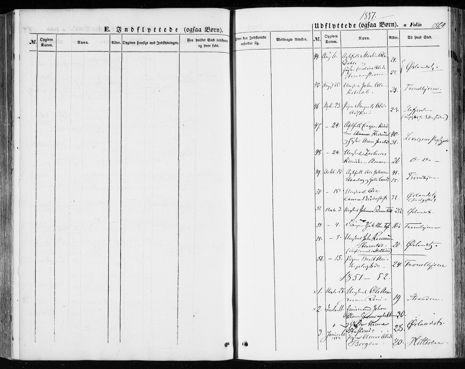 Ministerialprotokoller, klokkerbøker og fødselsregistre - Sør-Trøndelag, SAT/A-1456/646/L0611: Parish register (official) no. 646A09, 1848-1857, p. 364