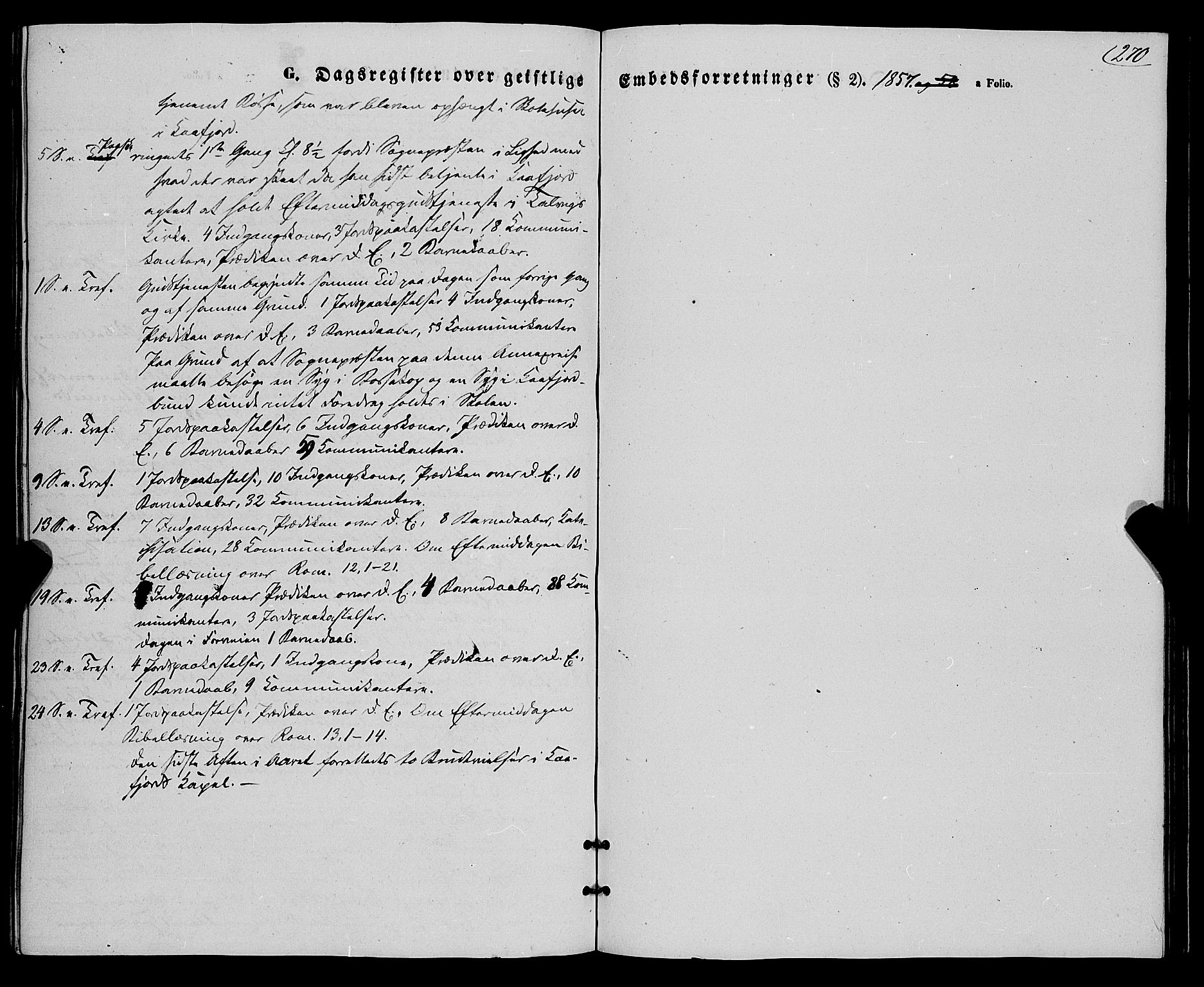 Talvik sokneprestkontor, AV/SATØ-S-1337/H/Ha/L0016kirke: Parish register (official) no. 16, 1847-1857, p. 270