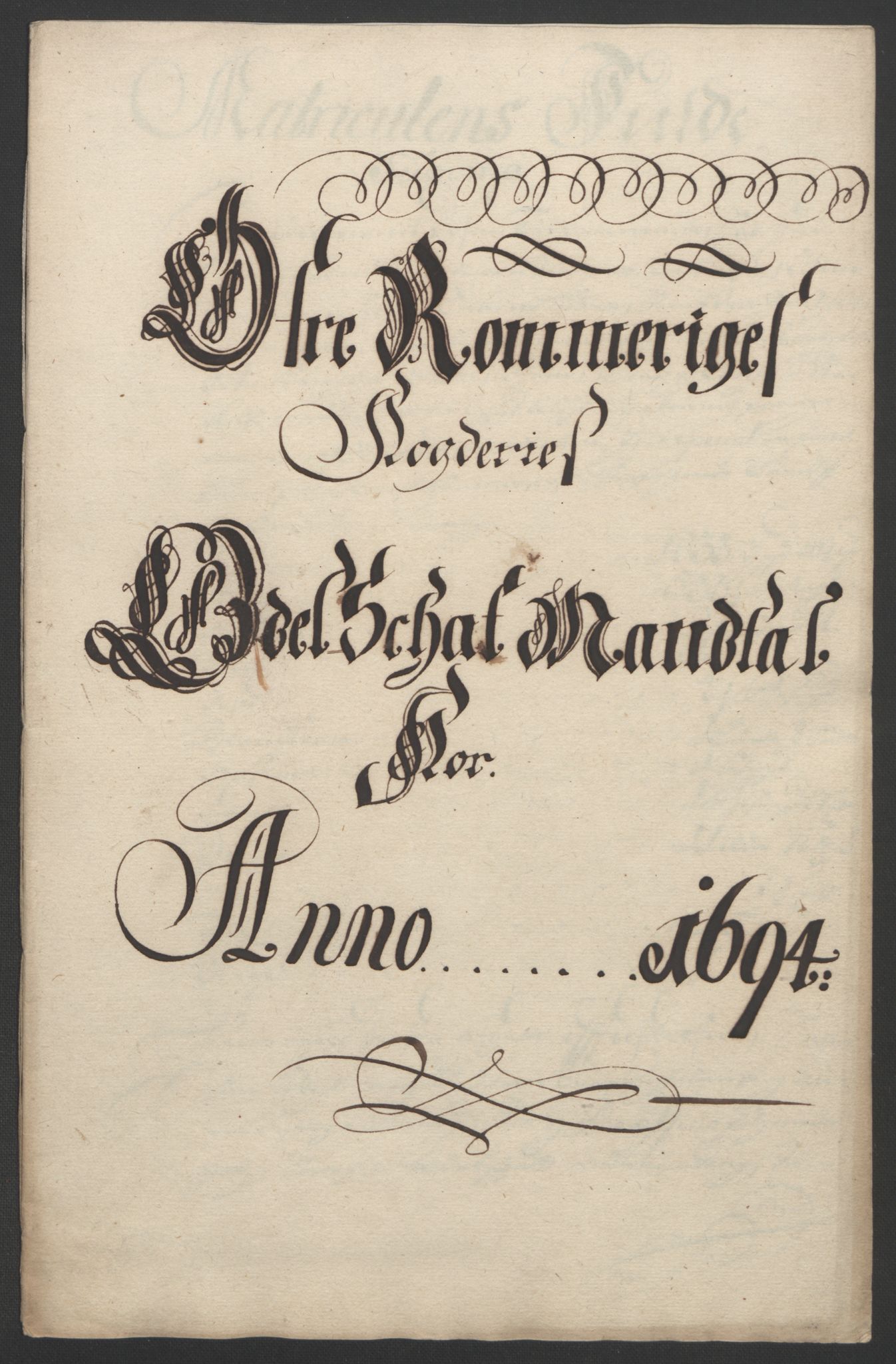 Rentekammeret inntil 1814, Reviderte regnskaper, Fogderegnskap, RA/EA-4092/R12/L0706: Fogderegnskap Øvre Romerike, 1694, p. 235