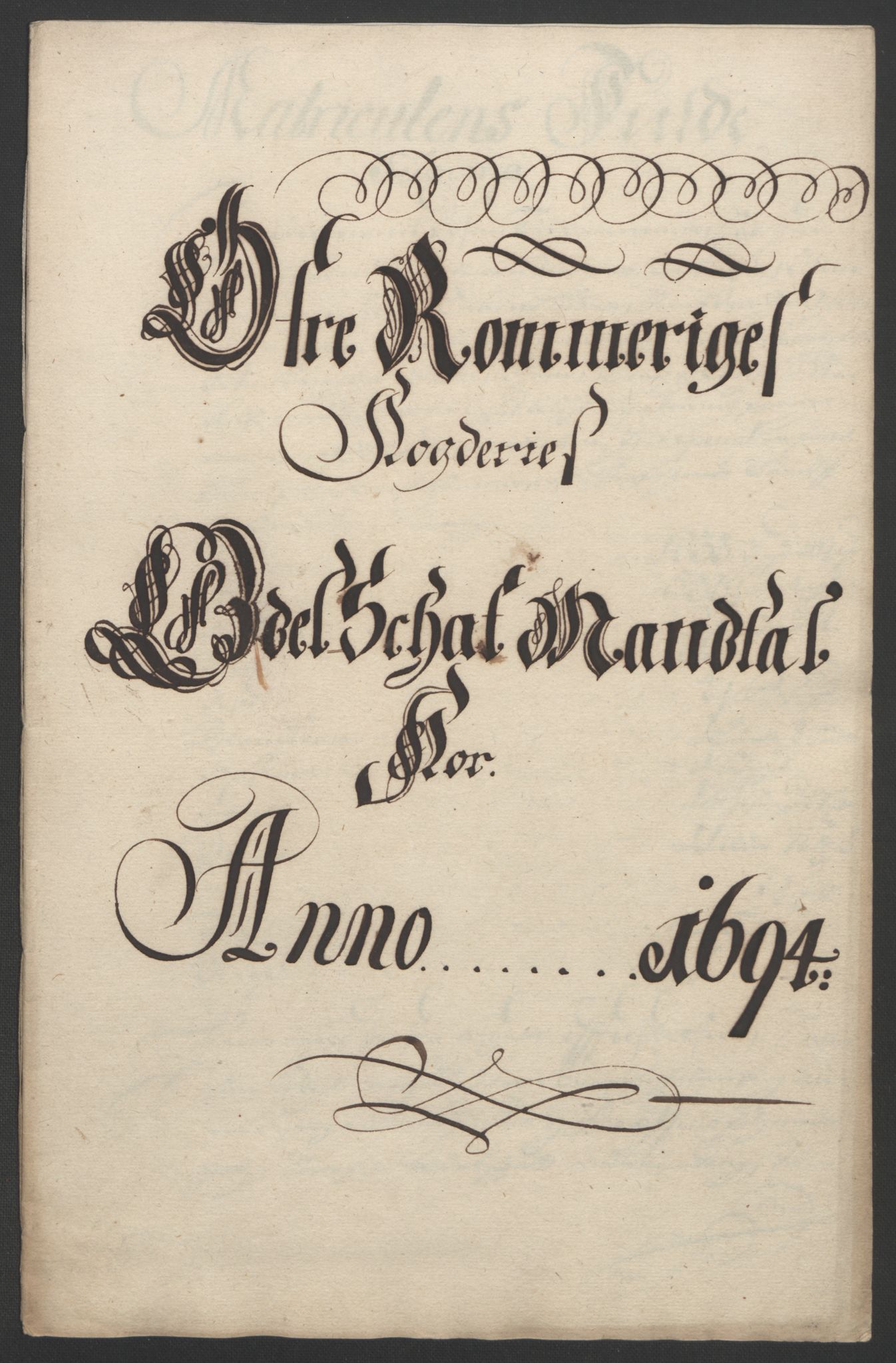 Rentekammeret inntil 1814, Reviderte regnskaper, Fogderegnskap, AV/RA-EA-4092/R12/L0706: Fogderegnskap Øvre Romerike, 1694, p. 235