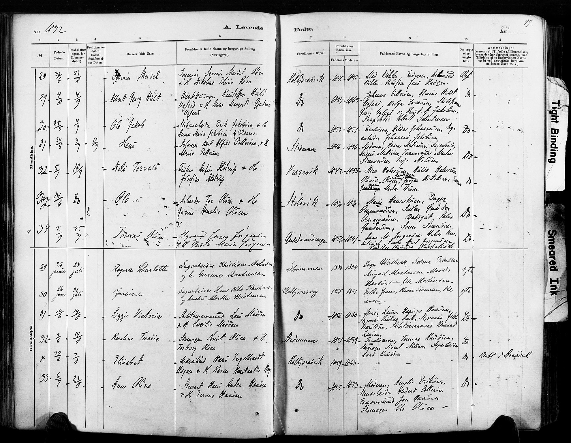 Hisøy sokneprestkontor, AV/SAK-1111-0020/F/Fa/L0003: Parish register (official) no. A 3, 1881-1894, p. 97