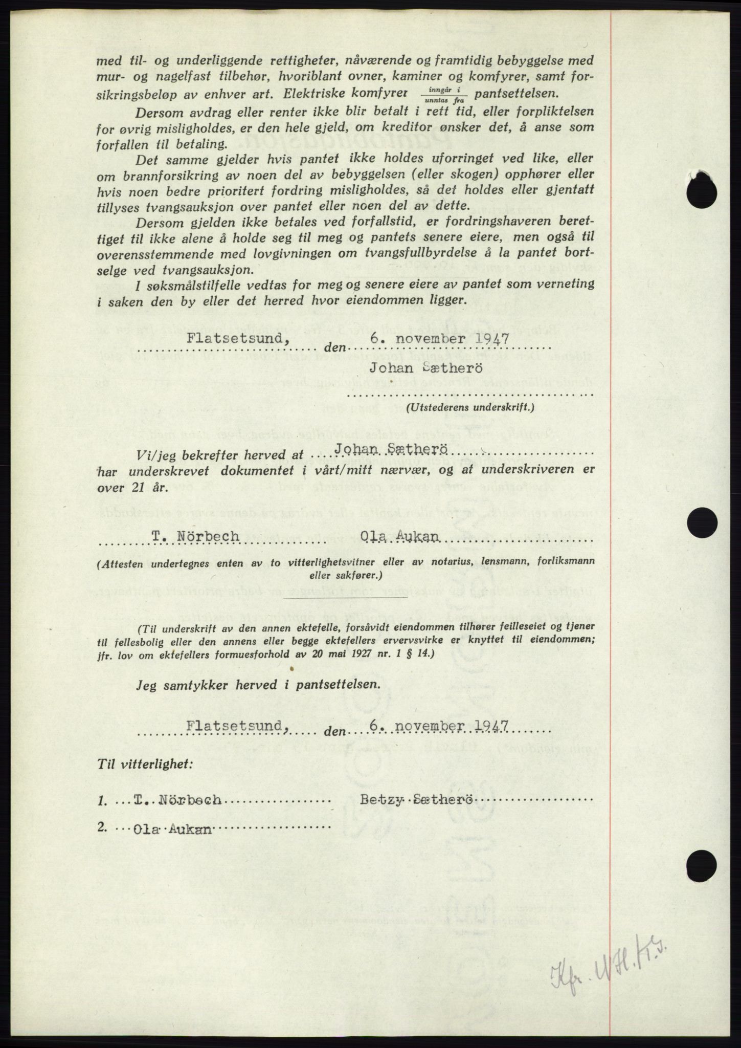 Nordmøre sorenskriveri, AV/SAT-A-4132/1/2/2Ca: Mortgage book no. B97, 1947-1948, Diary no: : 2579/1947