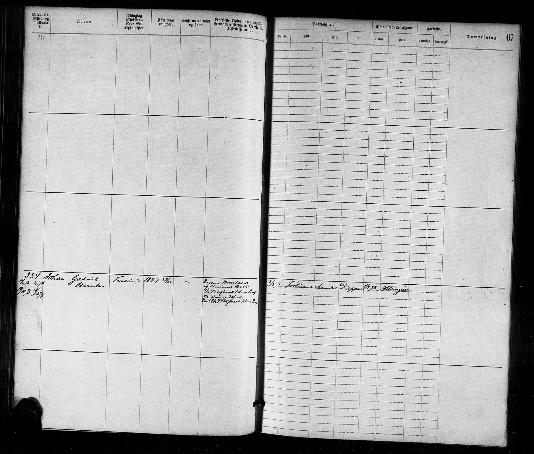 Farsund mønstringskrets, AV/SAK-2031-0017/F/Fa/L0001: Annotasjonsrulle nr 1-1920 med register, M-1, 1869-1877, p. 94