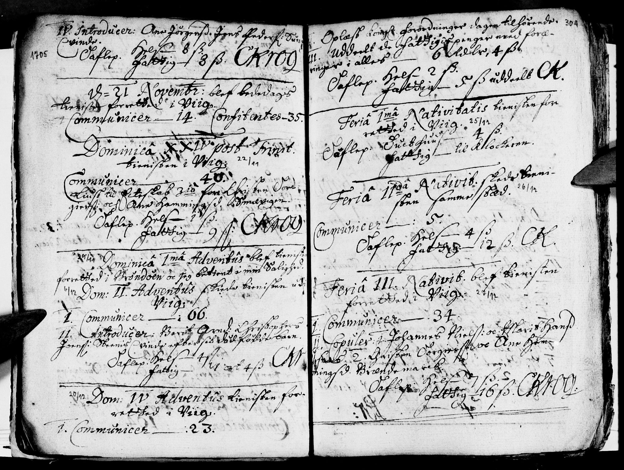 Ministerialprotokoller, klokkerbøker og fødselsregistre - Nordland, AV/SAT-A-1459/812/L0172: Parish register (official) no. 812A01, 1677-1718, p. 304