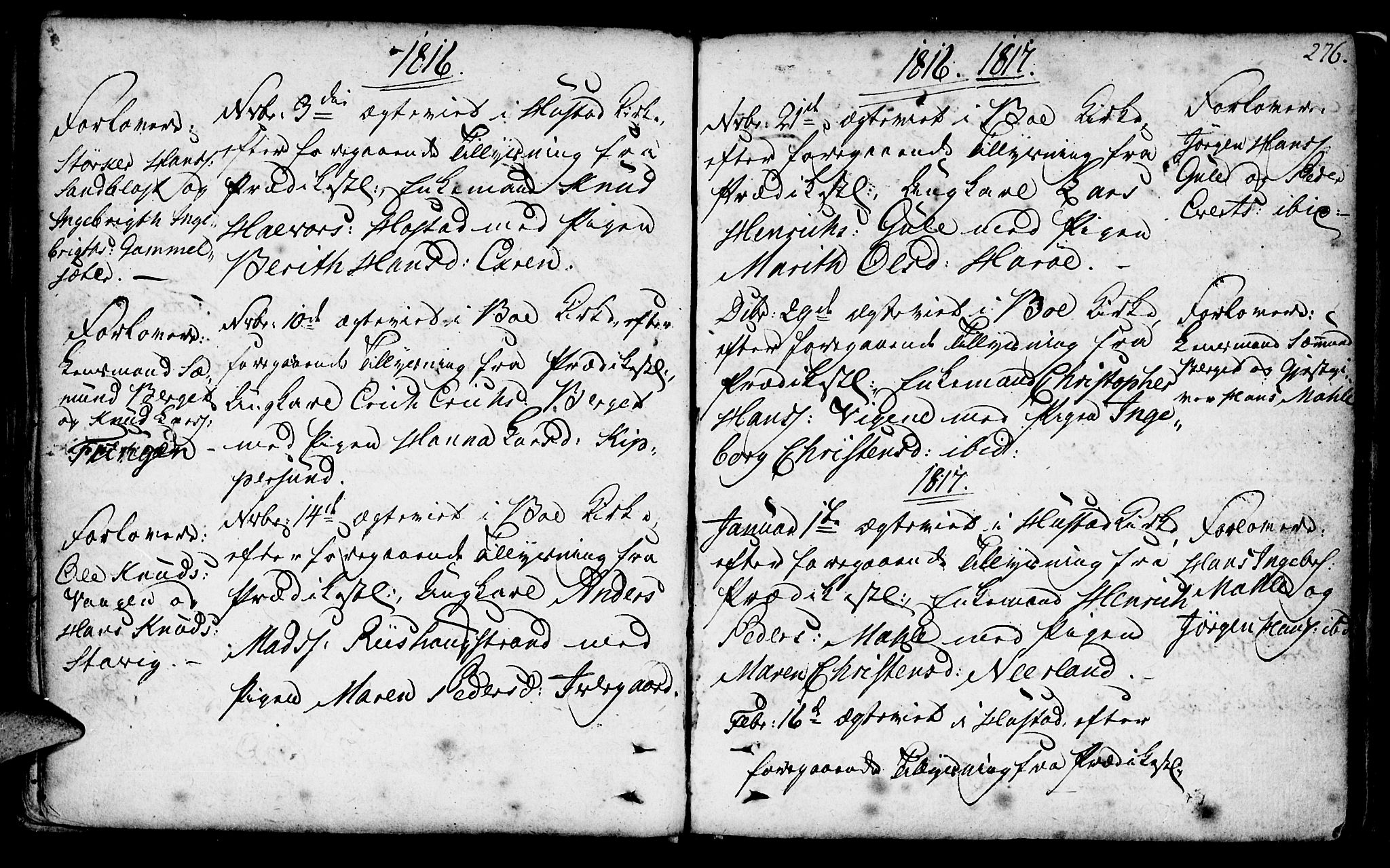 Ministerialprotokoller, klokkerbøker og fødselsregistre - Møre og Romsdal, SAT/A-1454/566/L0761: Parish register (official) no. 566A02 /1, 1767-1817, p. 276