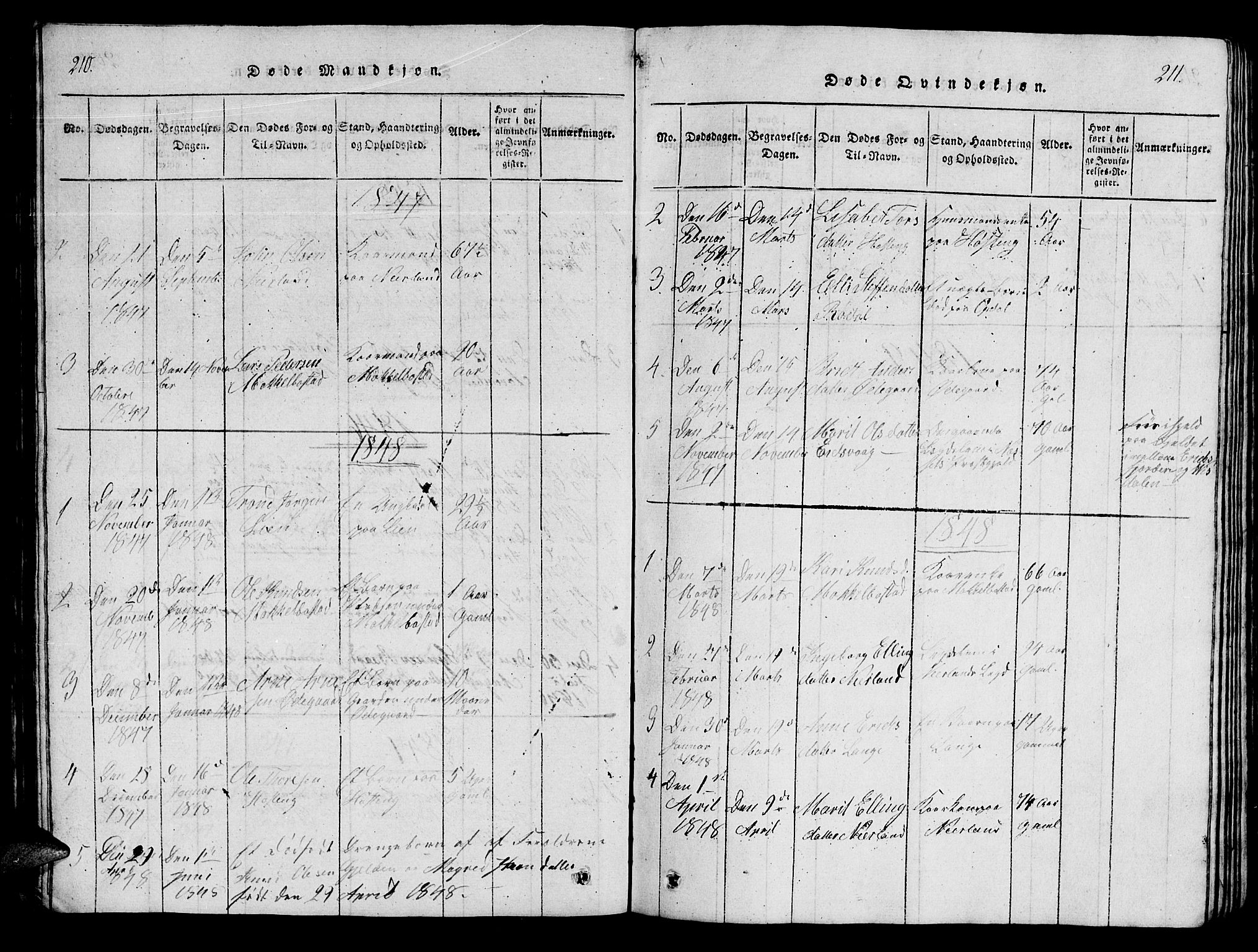 Ministerialprotokoller, klokkerbøker og fødselsregistre - Møre og Romsdal, AV/SAT-A-1454/554/L0644: Parish register (copy) no. 554C01, 1818-1851, p. 210-211