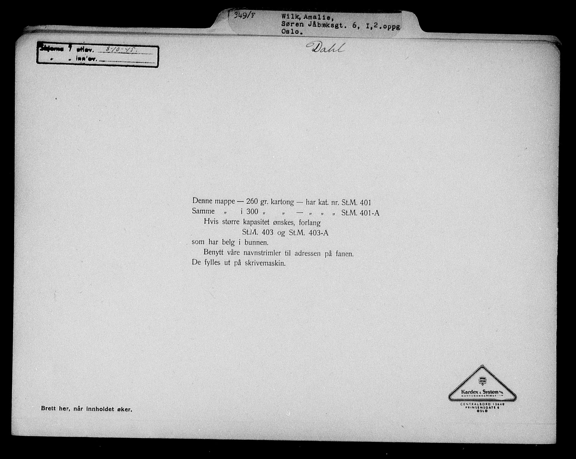 Justisdepartementet, Tilbakeføringskontoret for inndratte formuer, RA/S-1564/H/Hc/Hcc/L0986: --, 1945-1947, p. 316