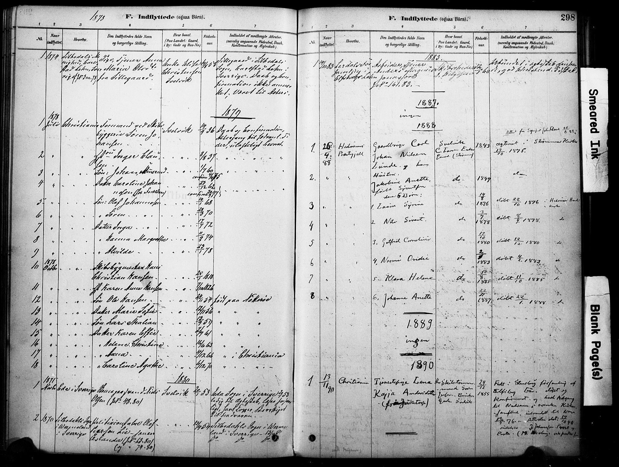 Strømm kirkebøker, AV/SAKO-A-322/F/Fb/L0001: Parish register (official) no. II 1, 1878-1899, p. 298