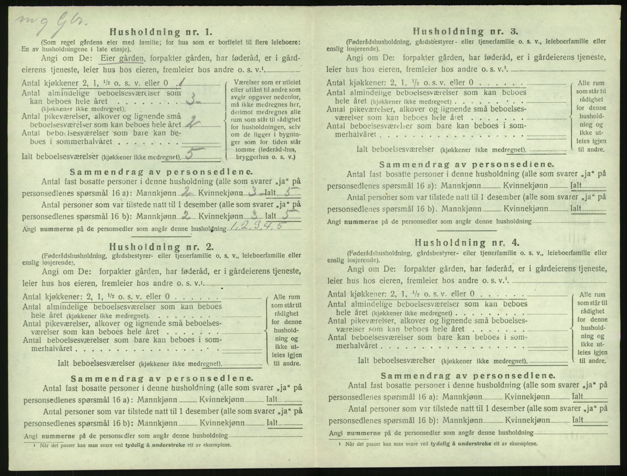 SAK, 1920 census for Fjære, 1920, p. 1080