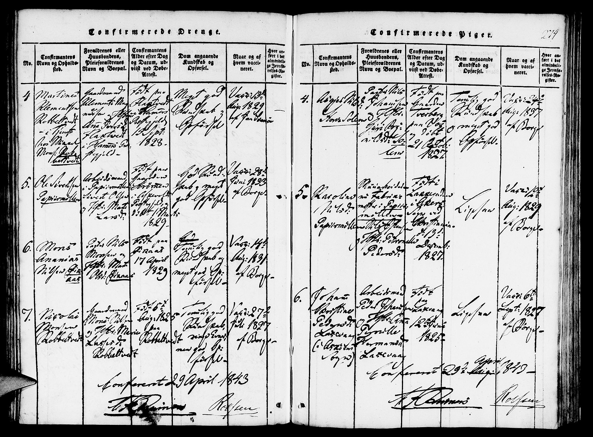 St. Jørgens hospital og Årstad sokneprestembete, AV/SAB-A-99934: Parish register (official) no. A 3, 1815-1843, p. 274