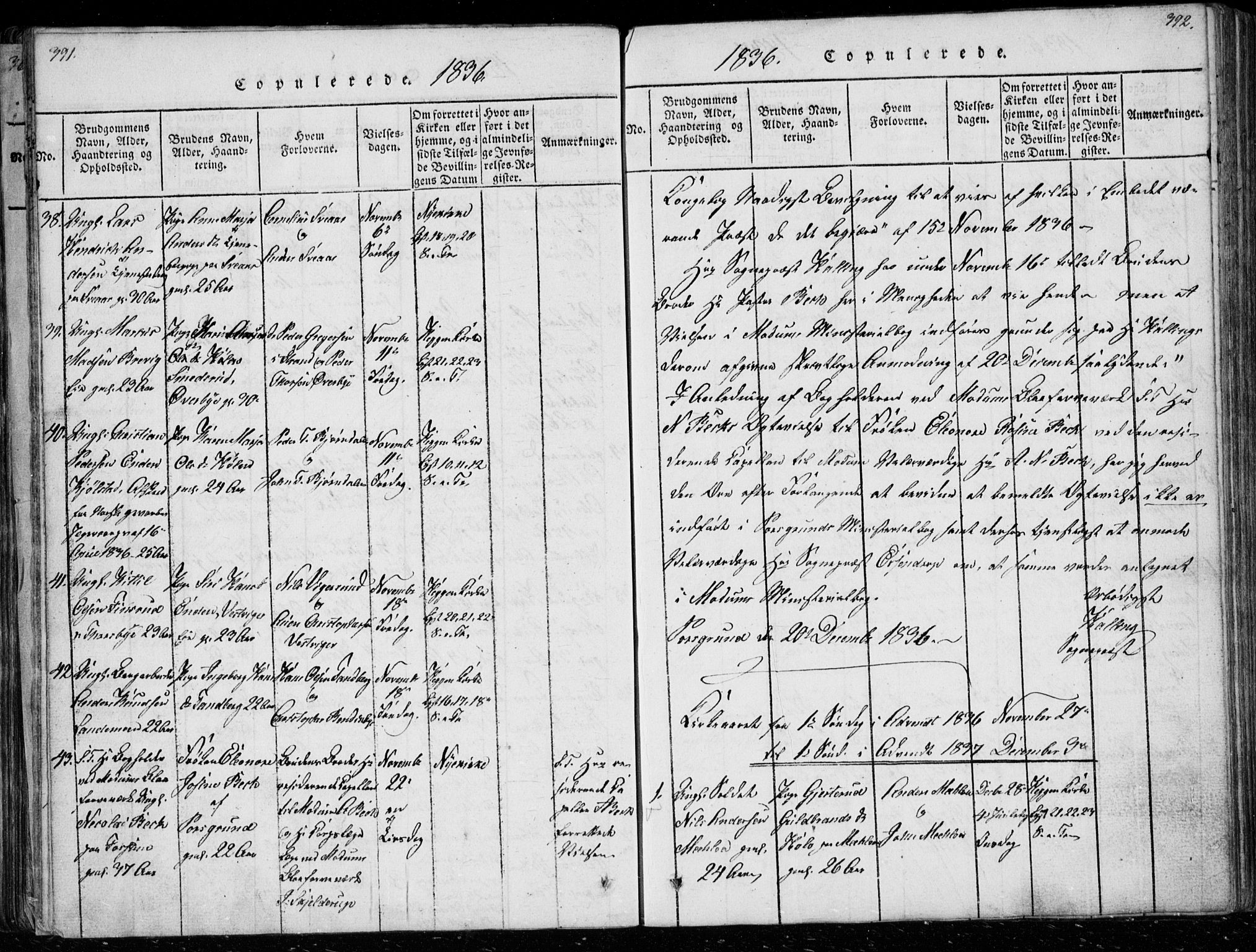 Modum kirkebøker, SAKO/A-234/G/Ga/L0003: Parish register (copy) no. I 3, 1832-1842, p. 391-392