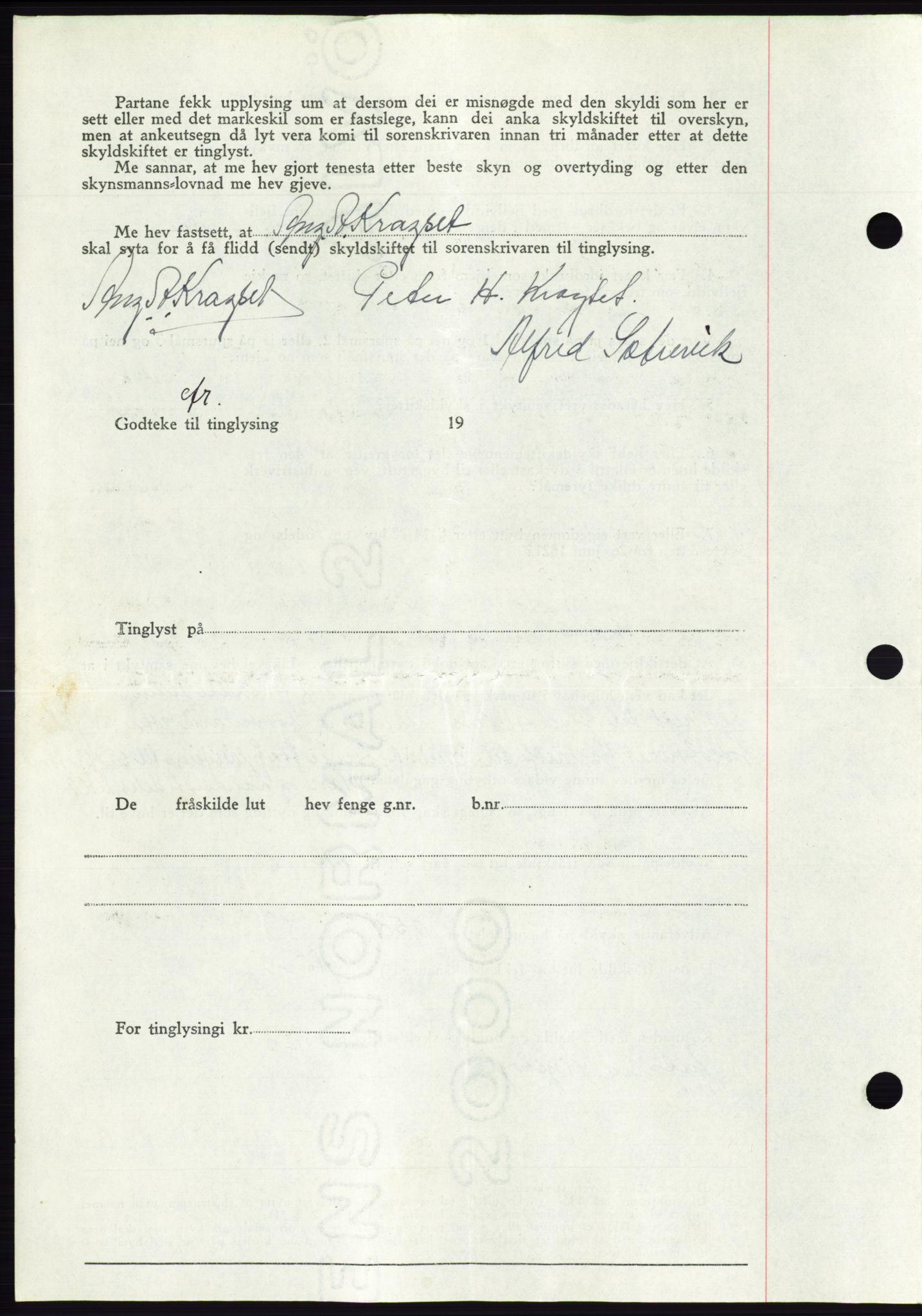 Søre Sunnmøre sorenskriveri, AV/SAT-A-4122/1/2/2C/L0076: Mortgage book no. 2A, 1943-1944, Diary no: : 677/1944