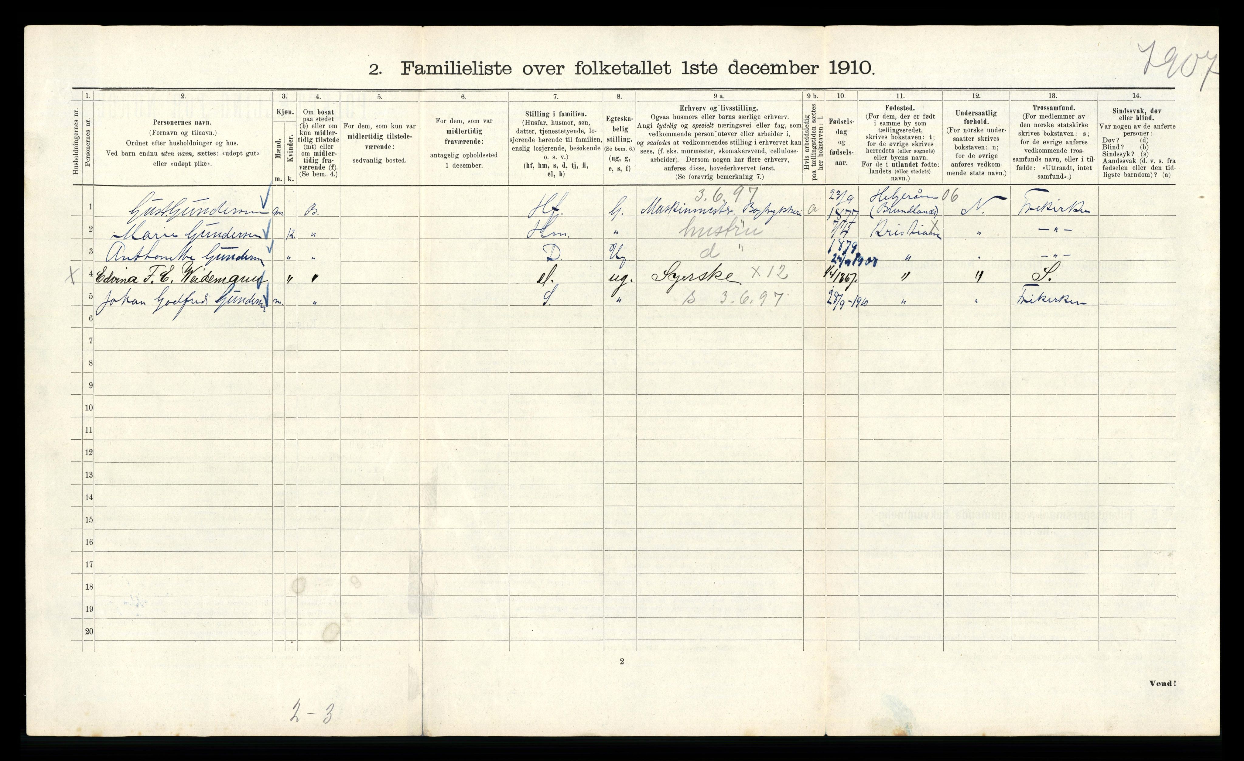 RA, 1910 census for Kristiania, 1910, p. 80238