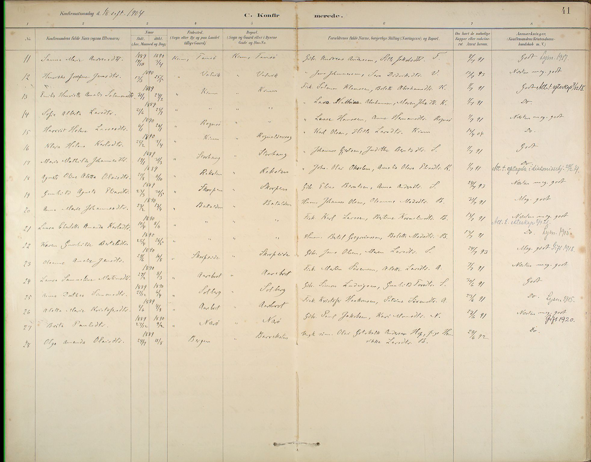 Kinn sokneprestembete, AV/SAB-A-80801/H/Haa/Haab/L0006: Parish register (official) no. B 6, 1883-1925, p. 41