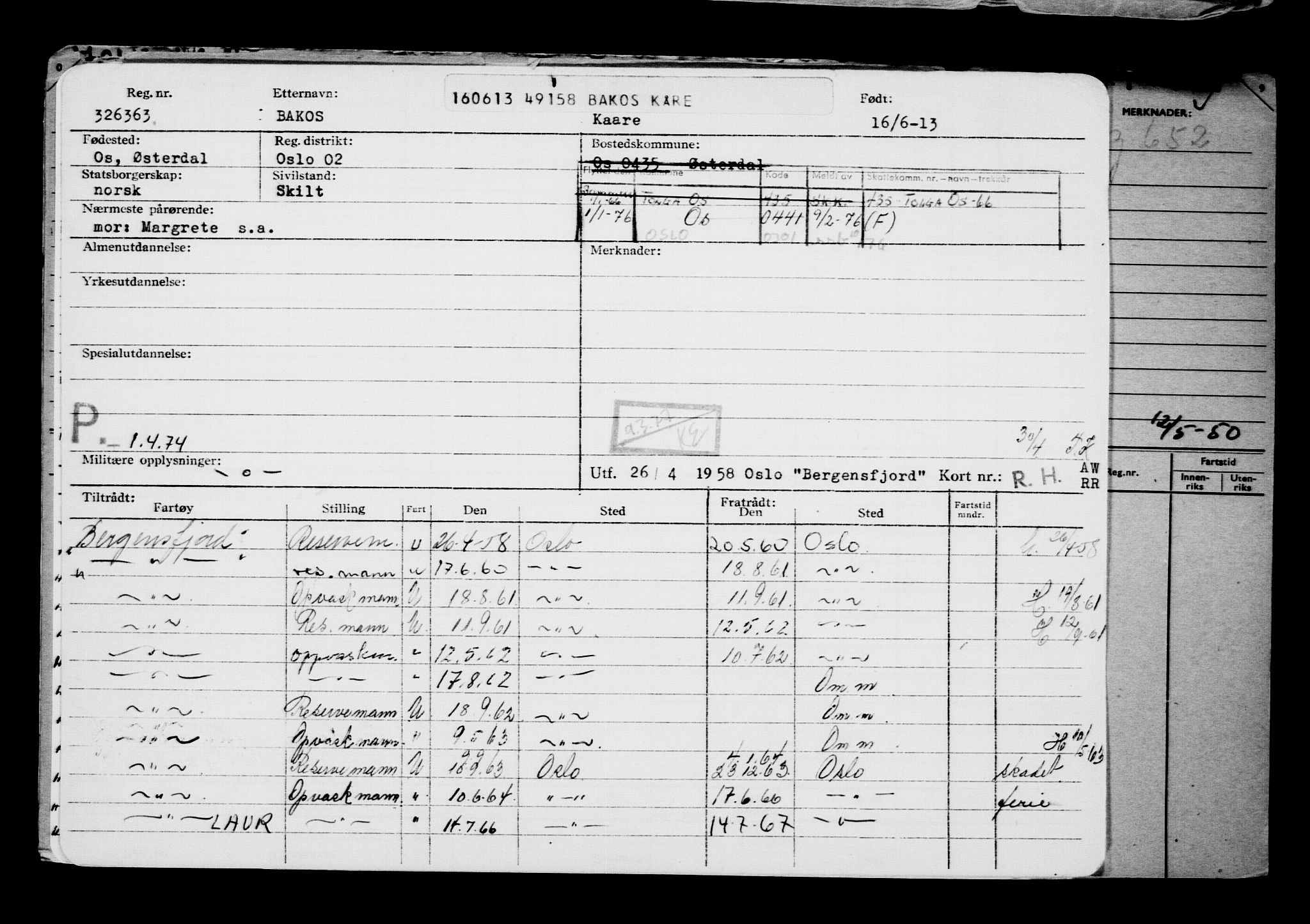 Direktoratet for sjømenn, AV/RA-S-3545/G/Gb/L0113: Hovedkort, 1913, p. 341