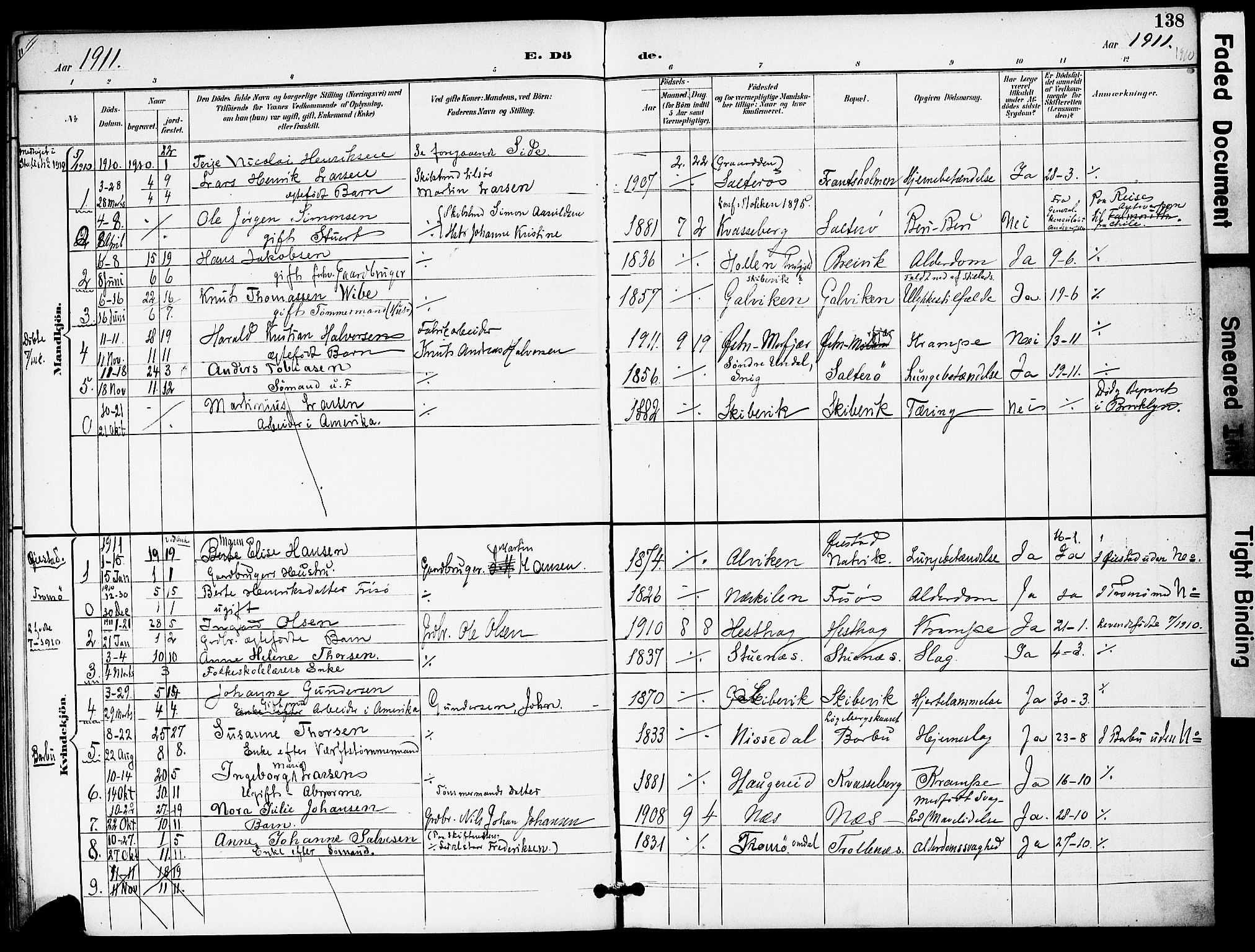 Austre Moland sokneprestkontor, AV/SAK-1111-0001/F/Fa/Fab/L0002: Parish register (official) no. A 2, 1894-1919, p. 138