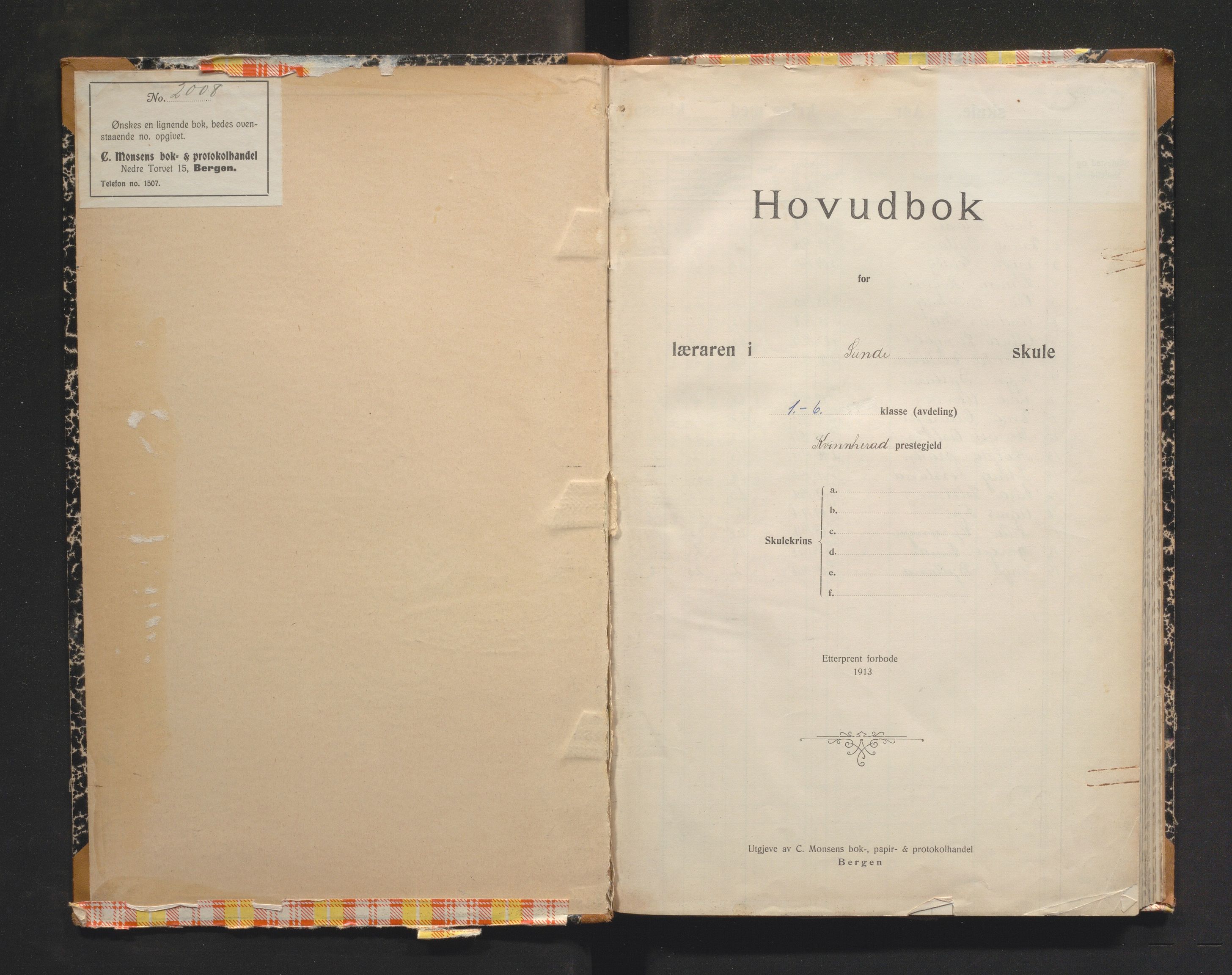 Kvinnherad kommune. Barneskulane, IKAH/1224-231/F/Ff/L0012: Skuleprotokoll for Sunde skule , 1923-1968