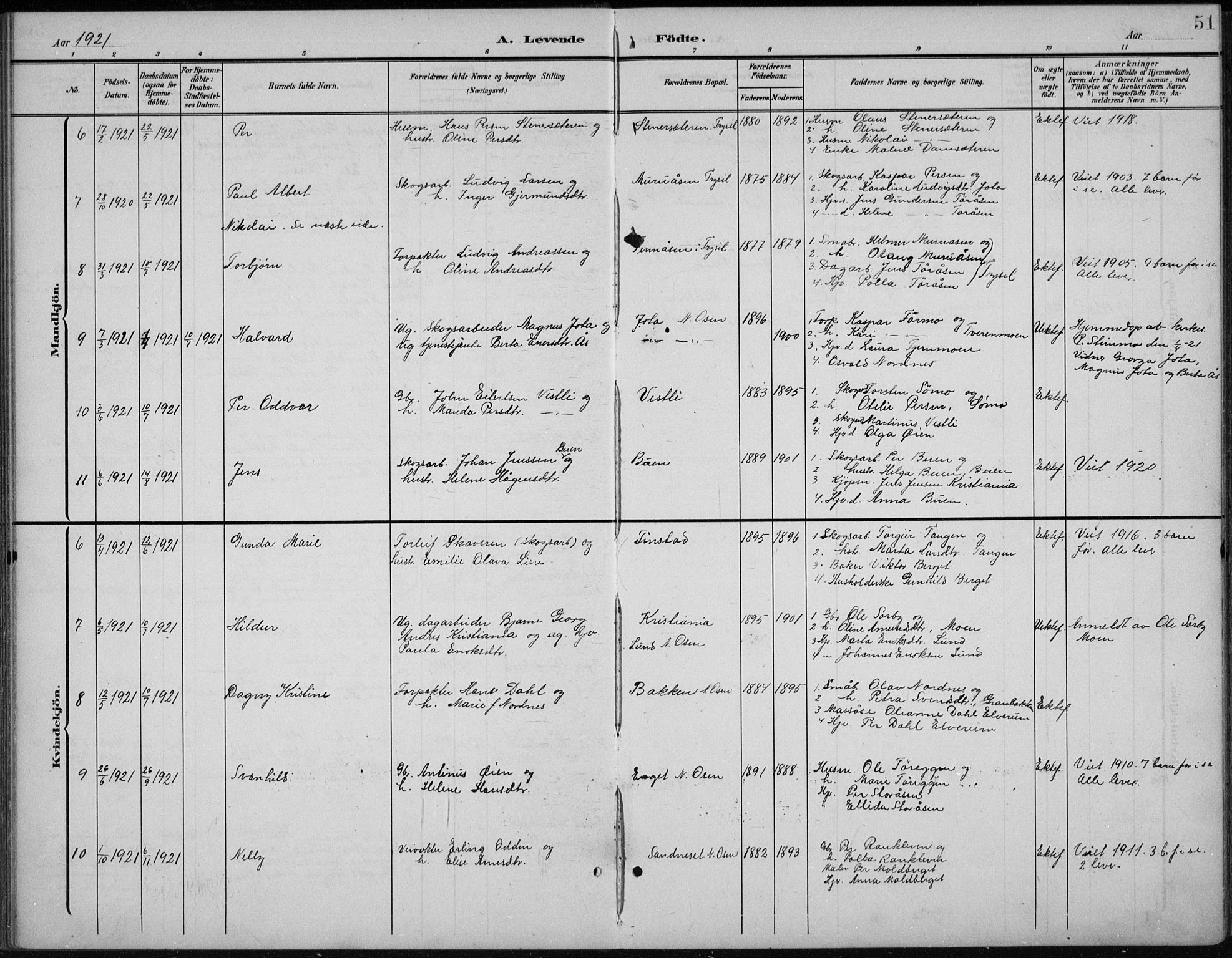 Åmot prestekontor, Hedmark, AV/SAH-PREST-056/H/Ha/Hab/L0003: Parish register (copy) no. 3, 1902-1938, p. 51