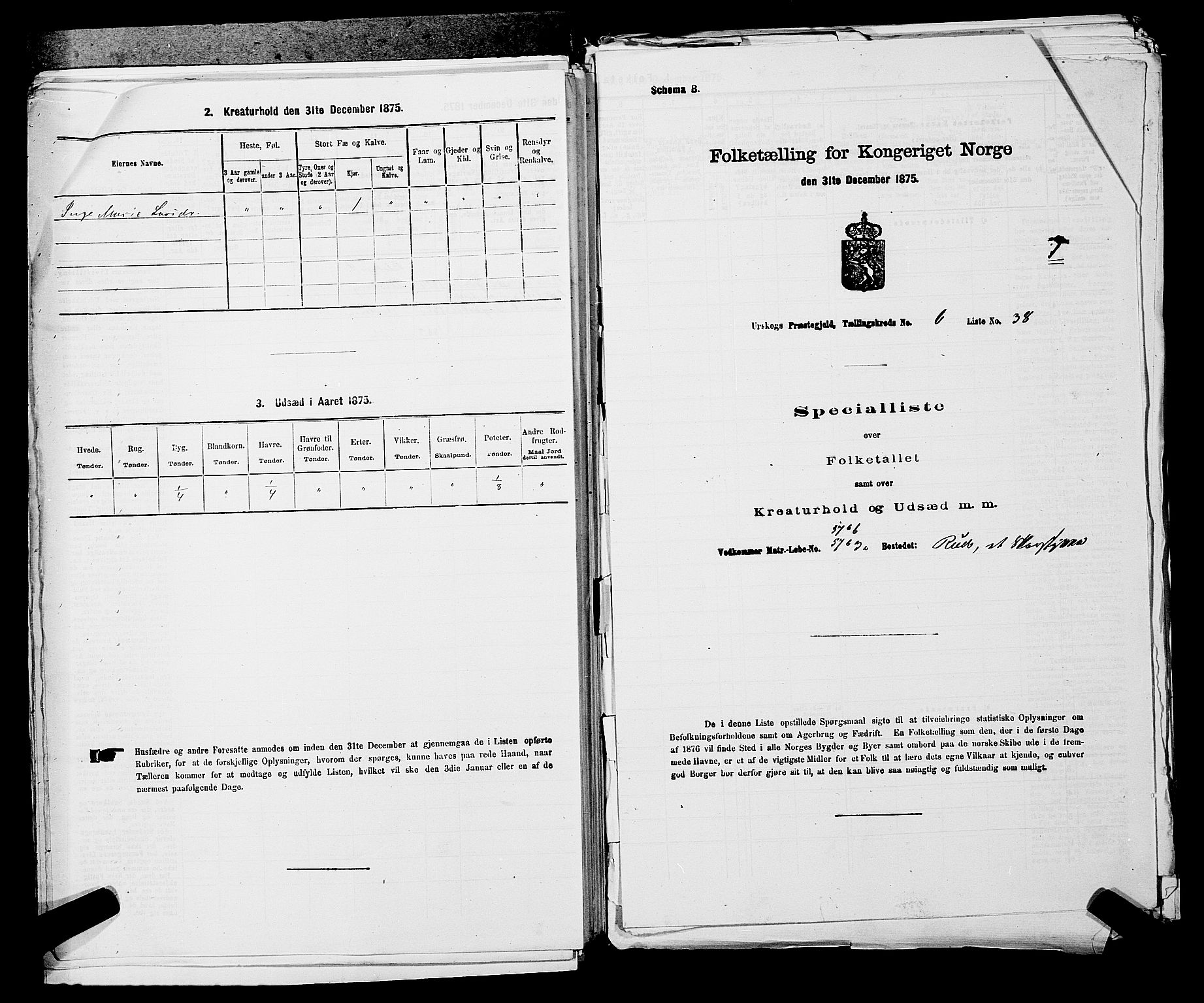 RA, 1875 census for 0224P Aurskog, 1875, p. 681