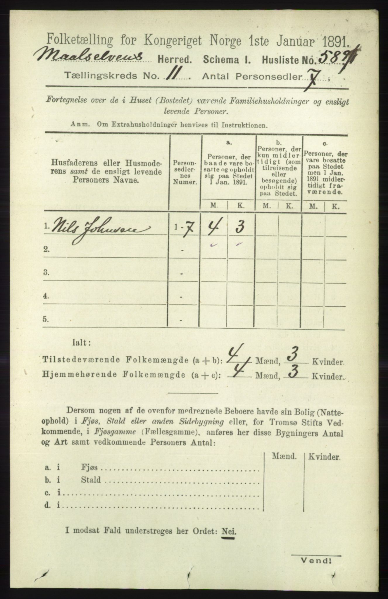 RA, 1891 census for 1924 Målselv, 1891, p. 3249