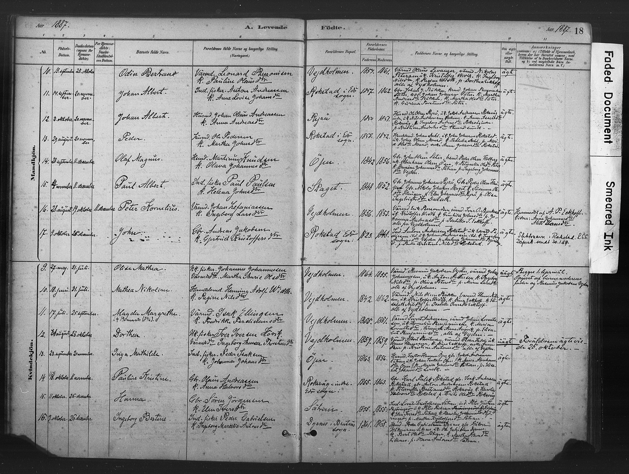 Ministerialprotokoller, klokkerbøker og fødselsregistre - Møre og Romsdal, AV/SAT-A-1454/583/L0954: Parish register (official) no. 583A01, 1880-1906, p. 18