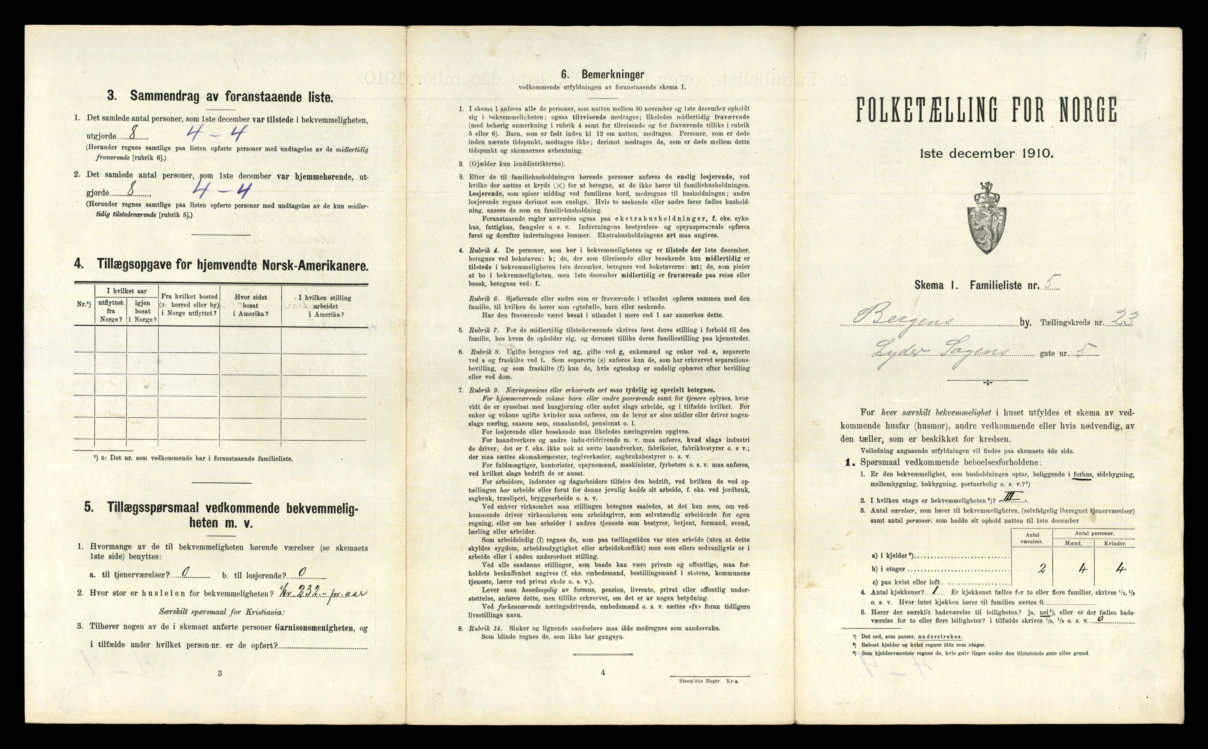 RA, 1910 census for Bergen, 1910, p. 7425