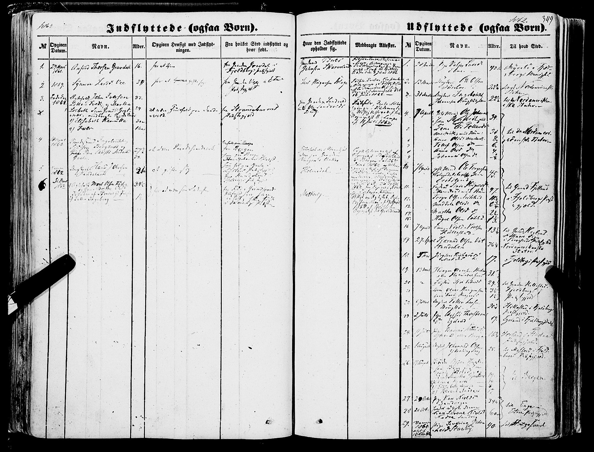 Skånevik sokneprestembete, SAB/A-77801/H/Haa: Parish register (official) no. A 5II, 1848-1869, p. 349