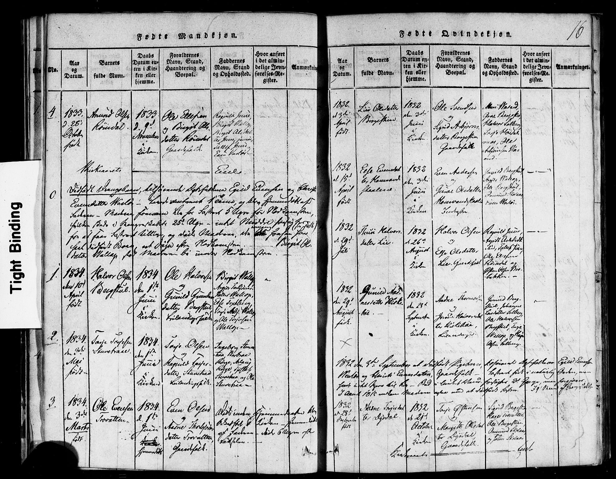 Rauland kirkebøker, SAKO/A-292/F/Fa/L0002: Parish register (official) no. 2, 1815-1860, p. 16