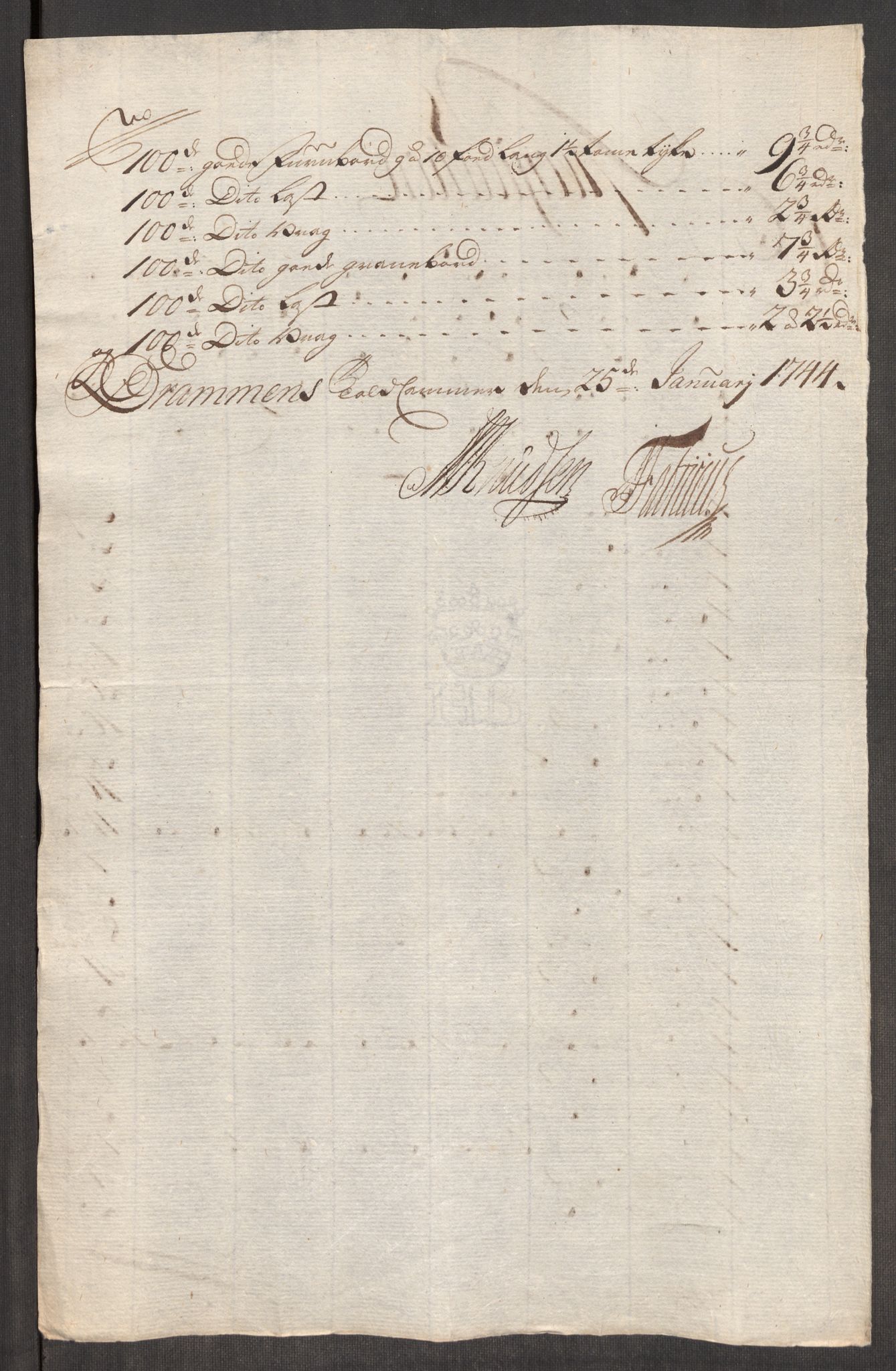 Rentekammeret inntil 1814, Realistisk ordnet avdeling, RA/EA-4070/Oe/L0002: [Ø1]: Priskuranter, 1740-1744, p. 874