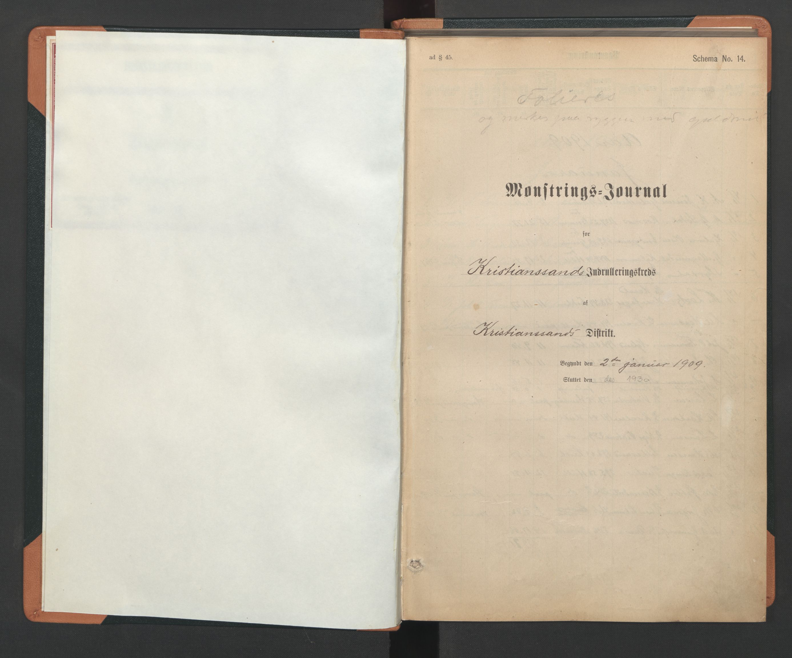 Kristiansand mønstringskrets, AV/SAK-2031-0015/G/Ga/L0011: Mønstringsjournal, X-3, 1909-1923, p. 4