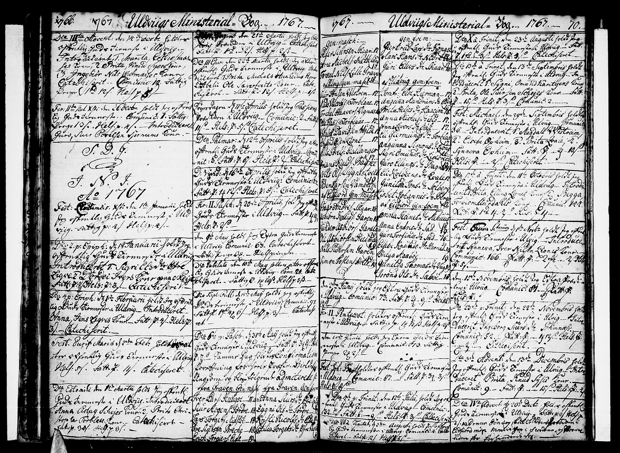 Ulvik sokneprestembete, SAB/A-78801/H/Haa: Parish register (official) no. A 10, 1745-1792, p. 70