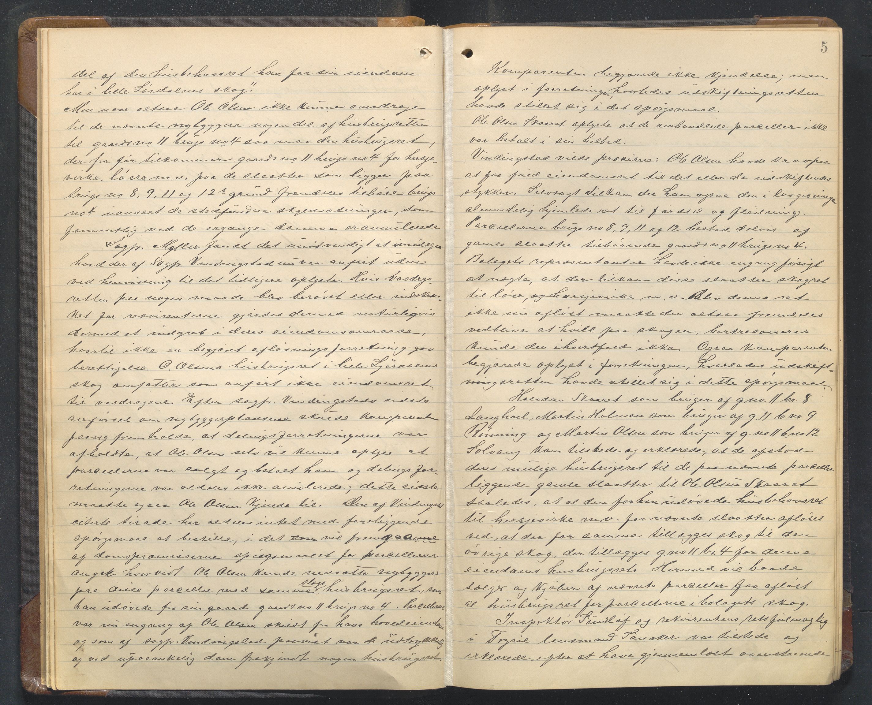 Hedmark og Østerdal jordskifterett, AV/SAH-JORDSKIFTEH-002/G/Ga/L0003/0002: Rettsbøker / Rettsbok - L, 1909-1912, p. 5